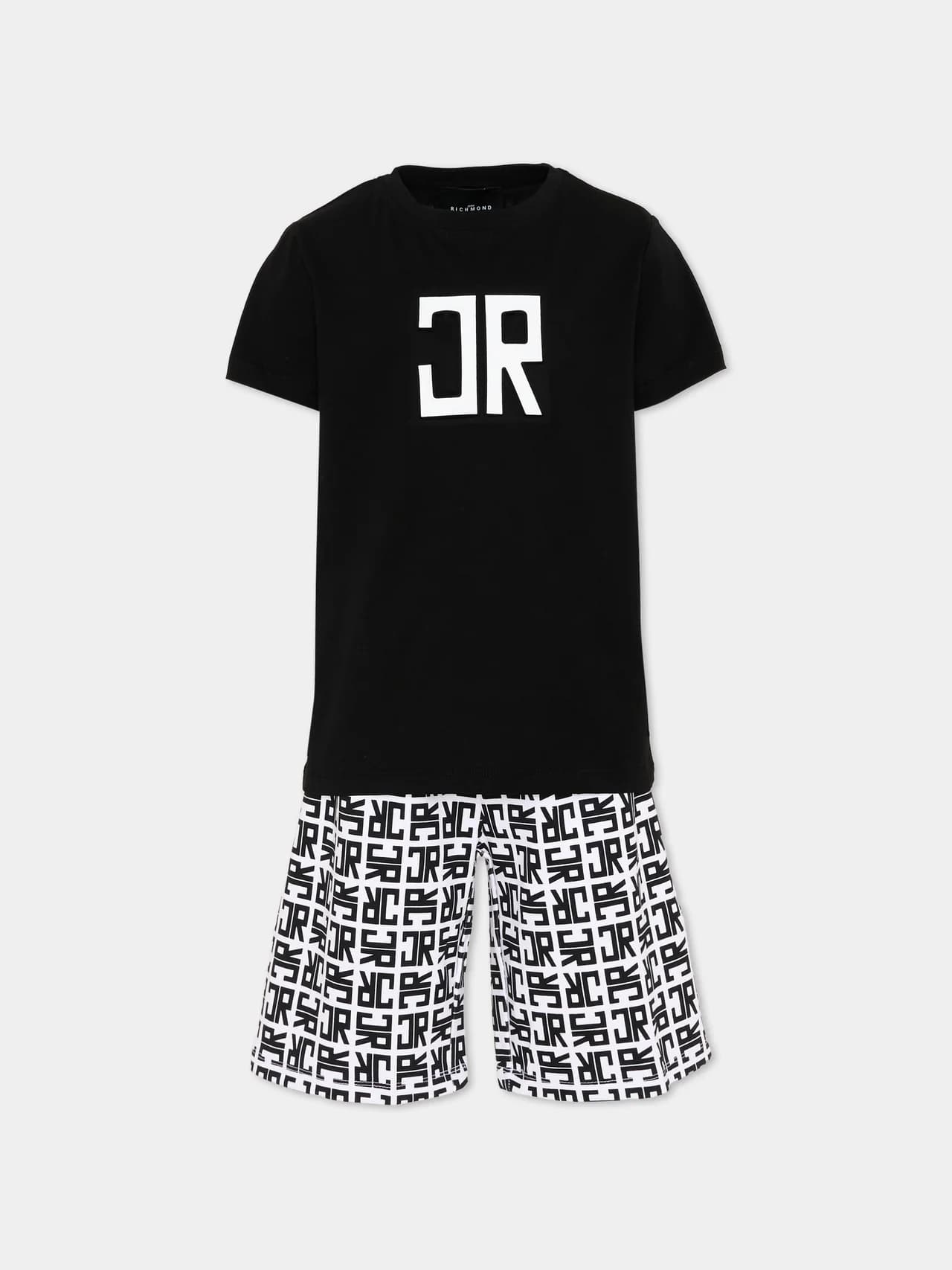 John Richmond Junior T-Shirt and Shorts Set ZAGA with JR Monogram - 1