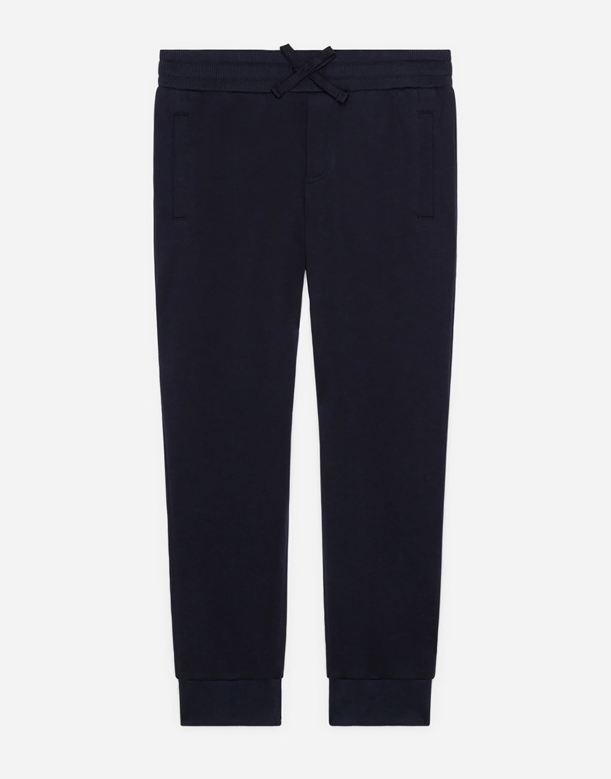 Dolce & Gabbana Kids' Cotton Jersey Jogging Pants with DG Logo Plate - 1