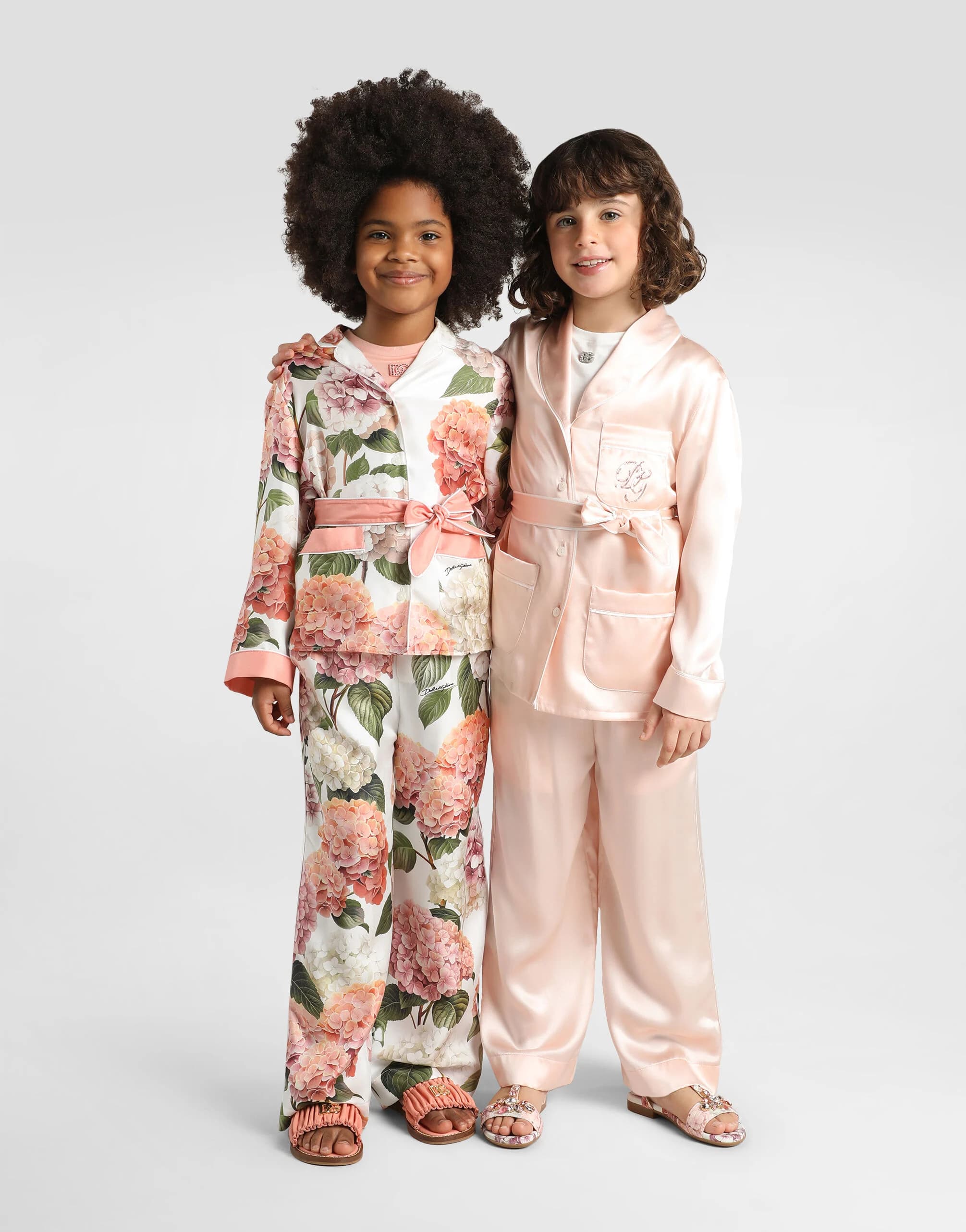 Dolce & Gabbana Kids Hydrangea-Print Vanity Twill Silk Shirt - 7