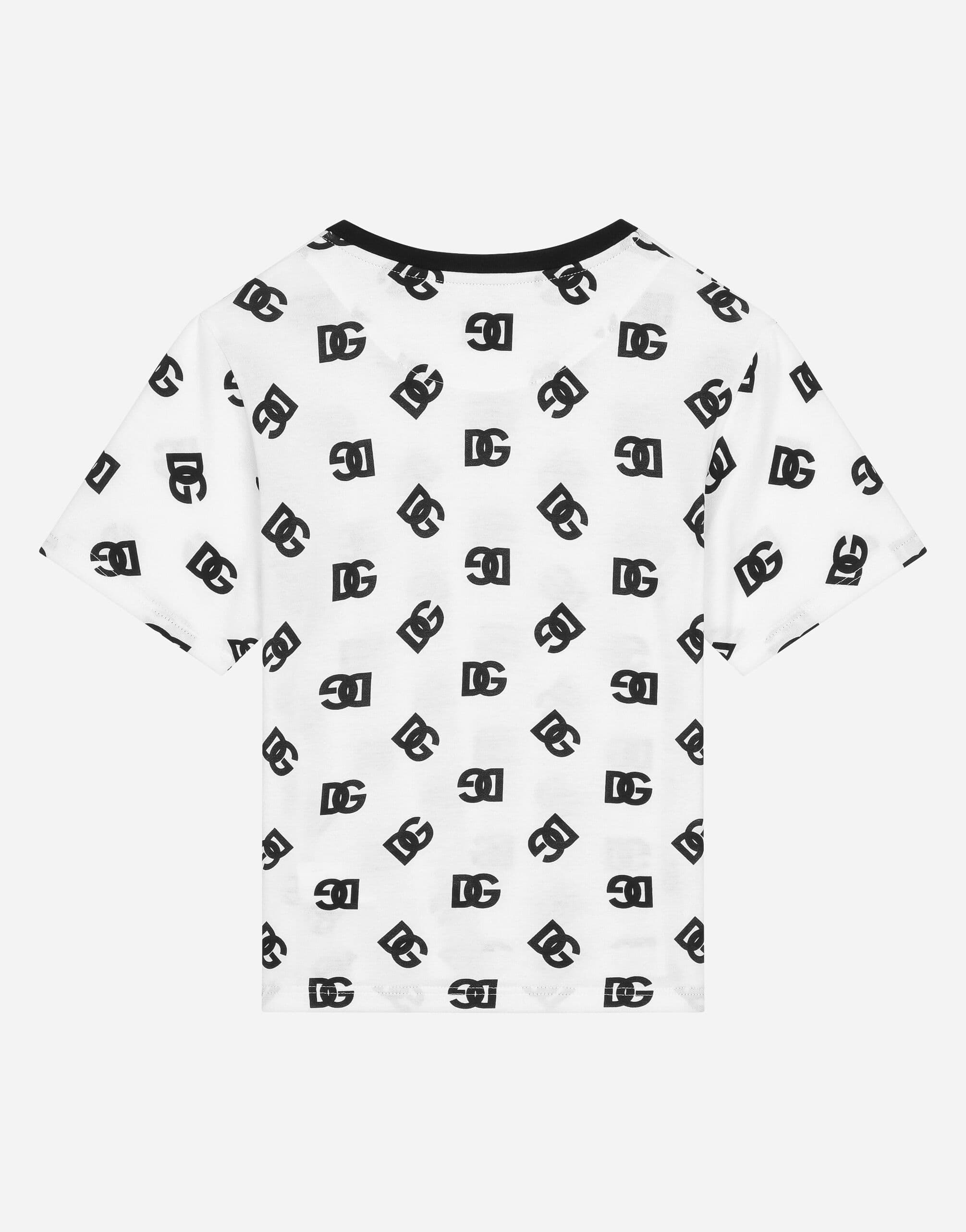 Dolce & Gabbana Kids Jersey T-Shirt with All-Over DG Logo Prints - 3