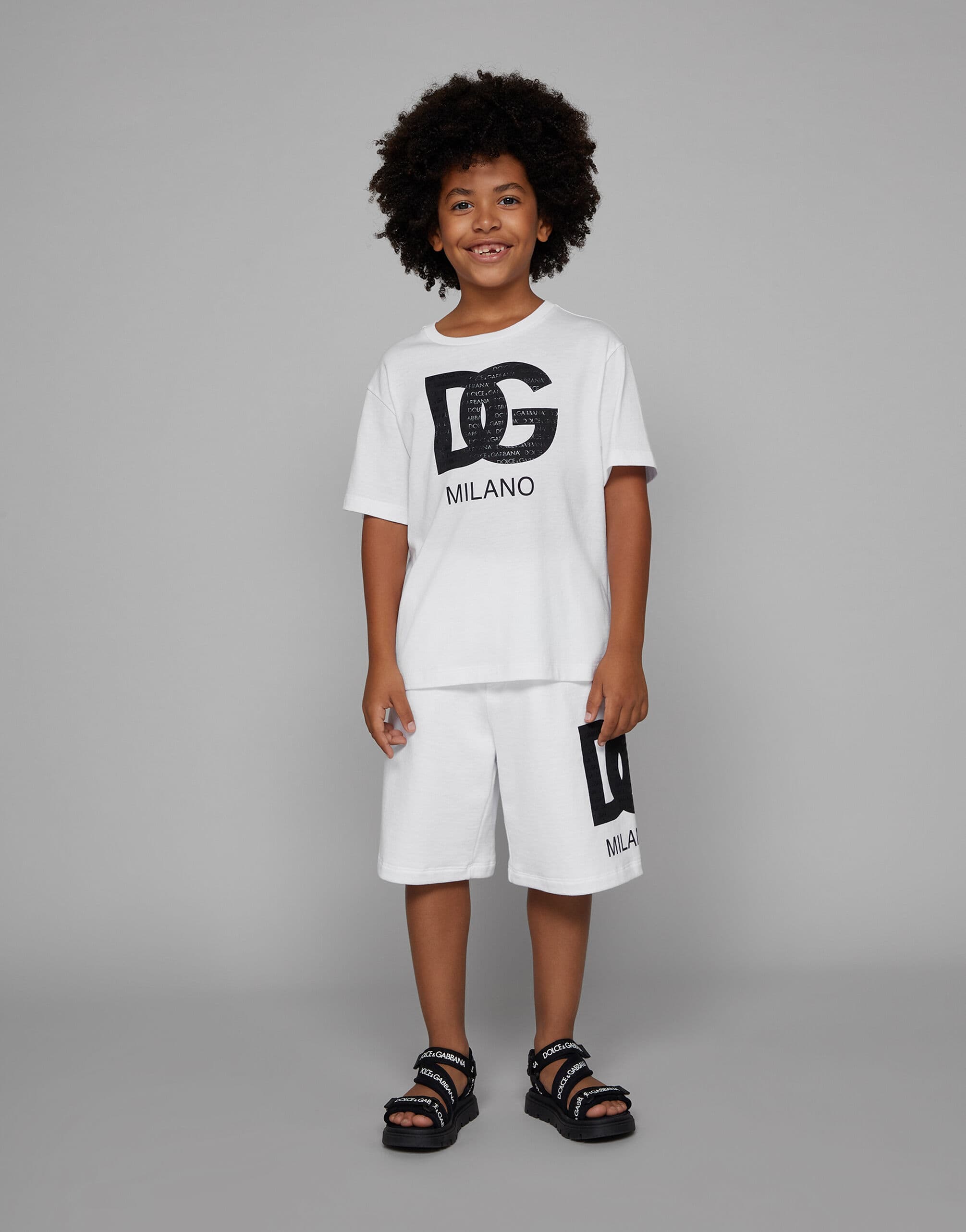Dolce & Gabbana Kids Jersey Jogging Shorts with DG Logo Print - 2