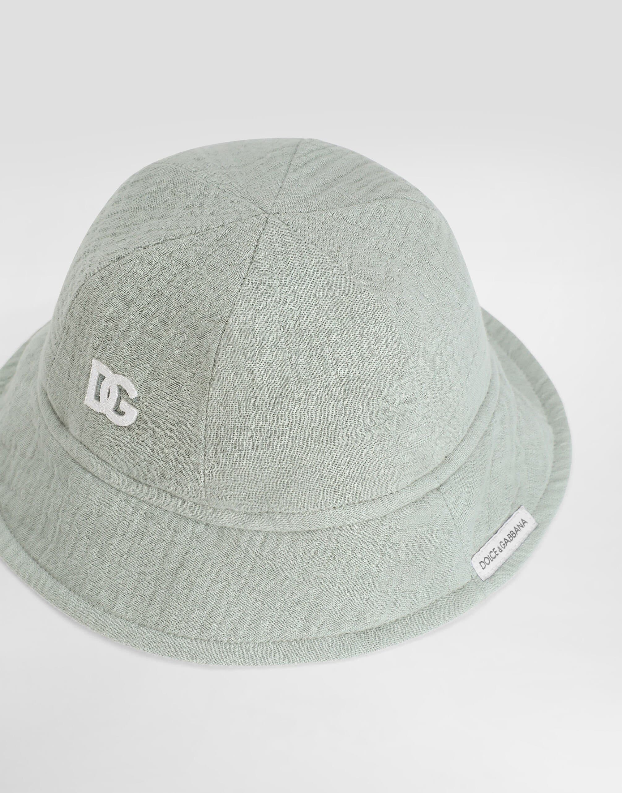 Dolce & Gabbana Kids Cotton Gauze Bucket Hat with DG Embroidery - 3