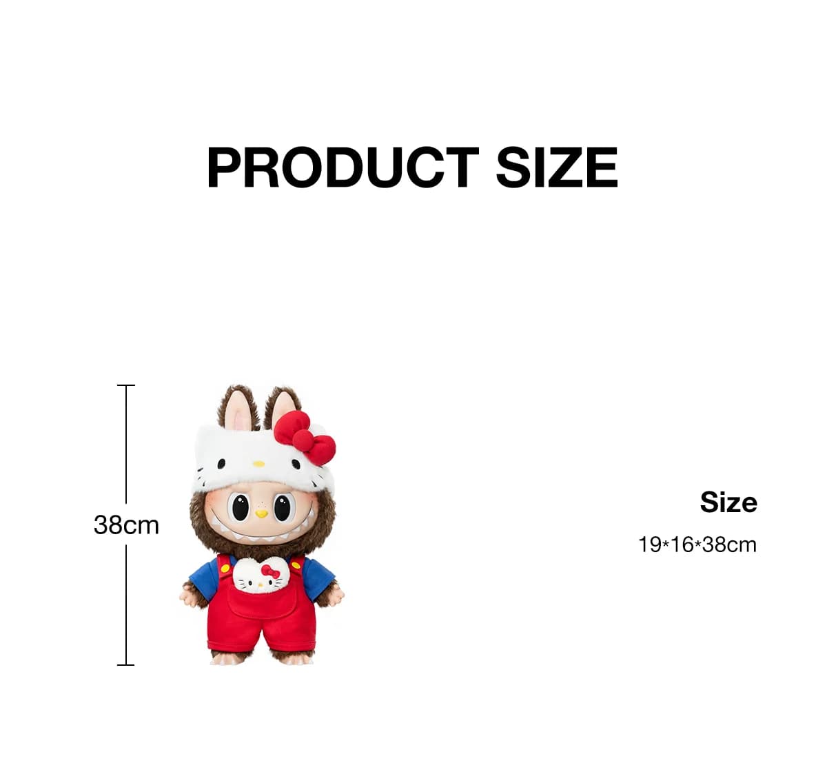 POP MART The Monsters Hello Kitty Vinyl Plush Doll – Large Collectible Labubu x Sanrio Plush (38cm) - 3