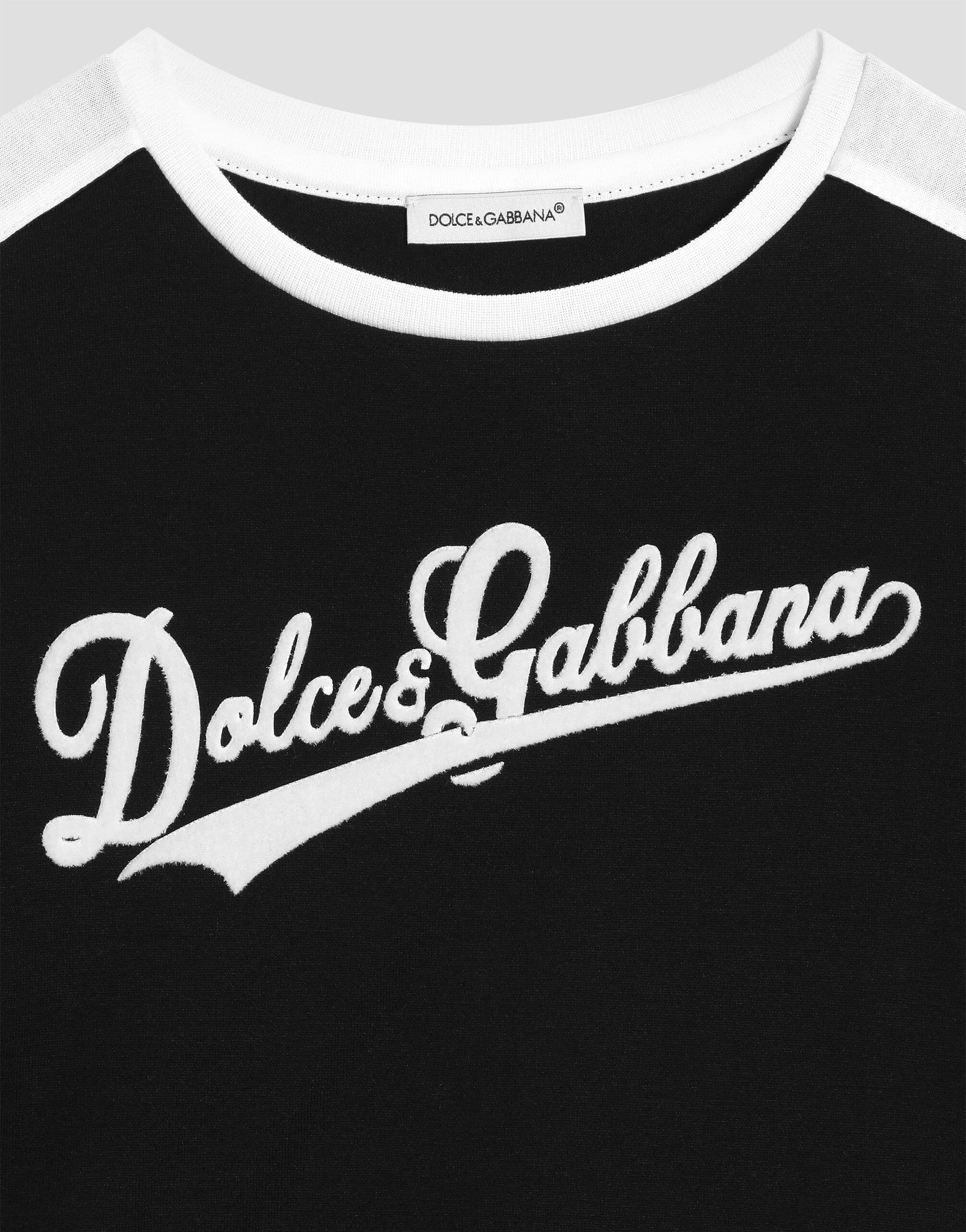 Dolce & Gabbana Kids Girls Black Jersey T-Shirt with Print - 3