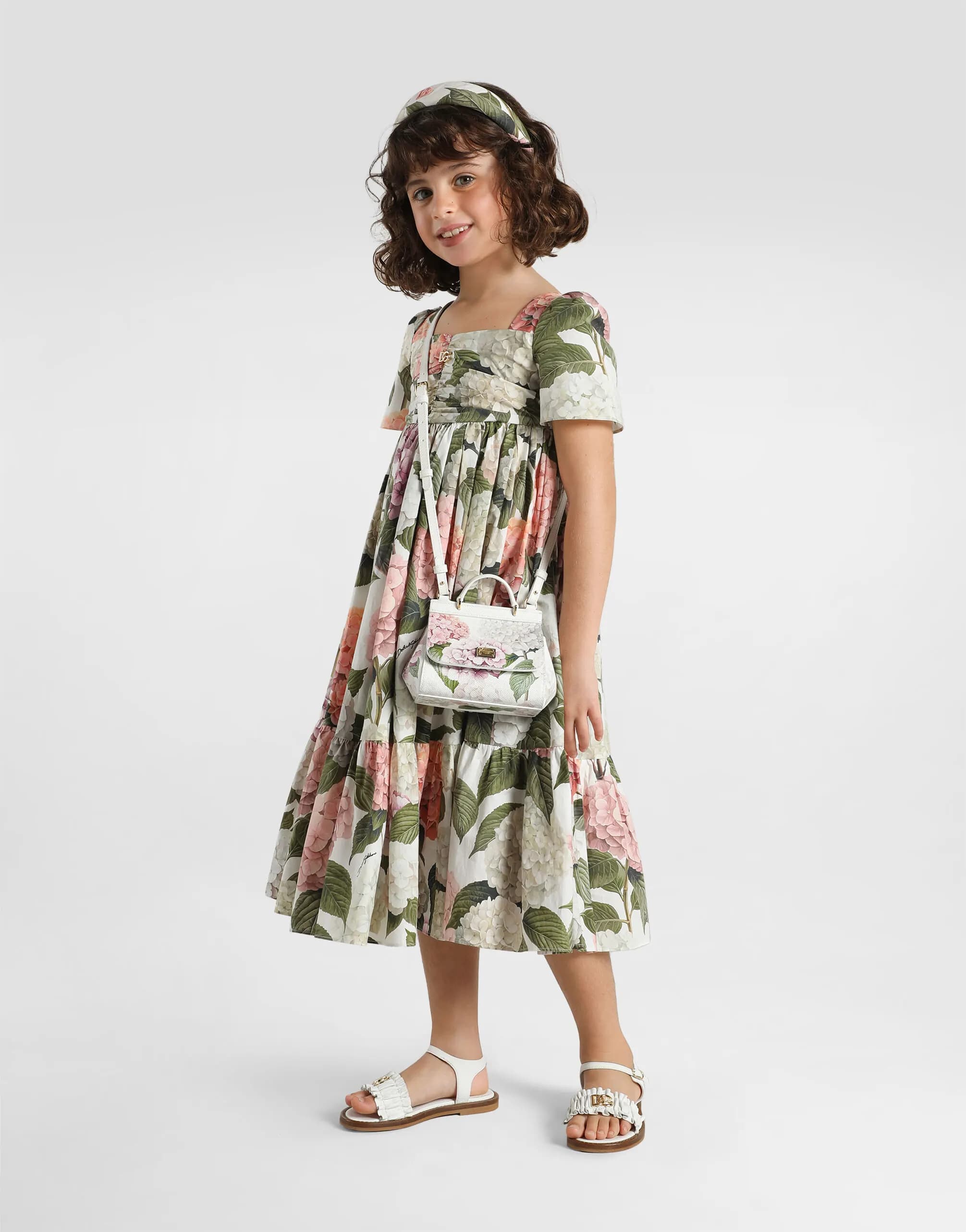 Dolce & Gabbana Kids Hydrangea-Print Poplin Headband - 2