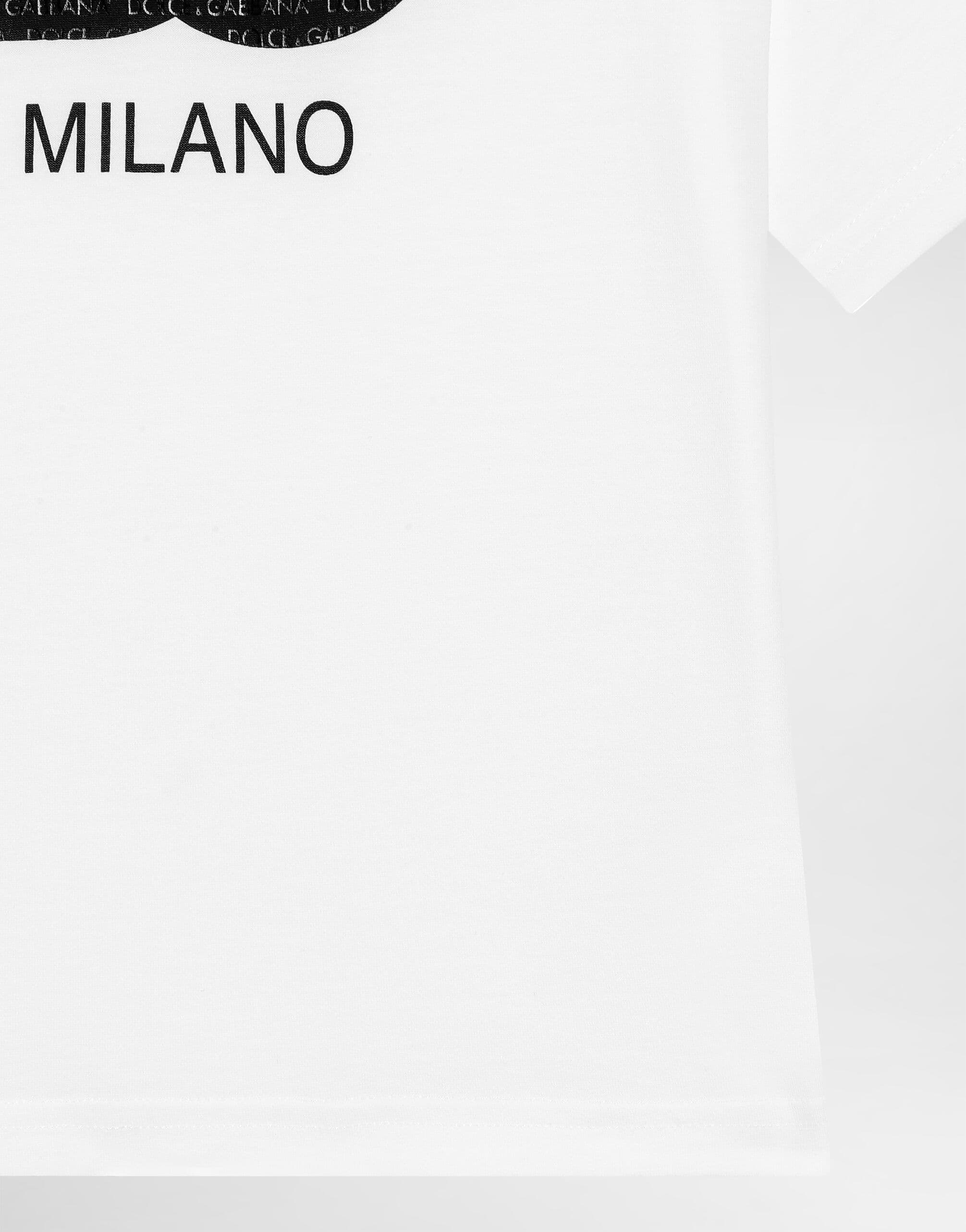 Dolce & Gabbana Kids Kids' Jersey T-Shirt with Waxed DG Milano Logo Print - 5