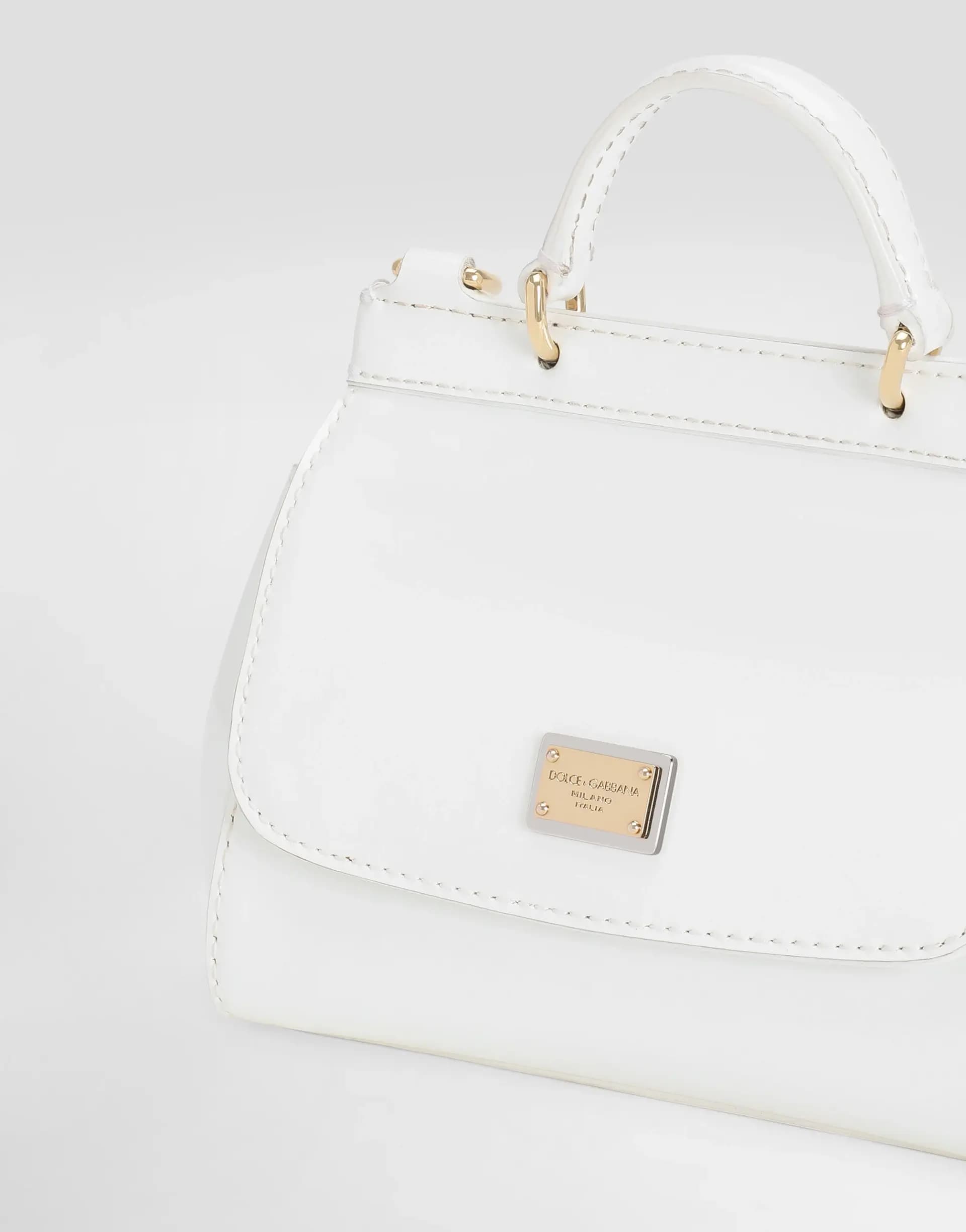 Dolce & Gabbana Kids' Patent Leather Mini Sicily Bag in White - 5