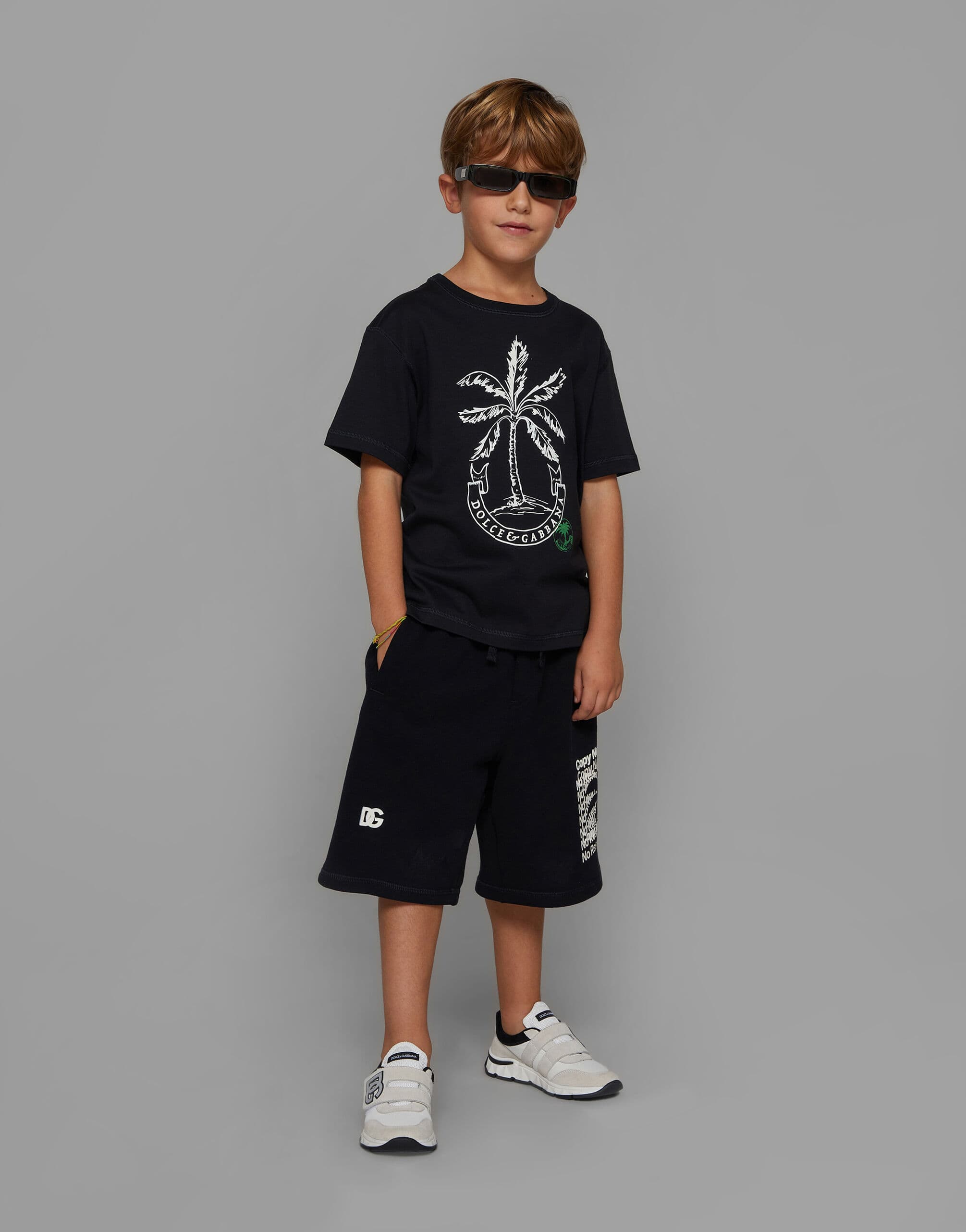 Dolce & Gabbana Kids Mixed-Material DG Sneakers - 5