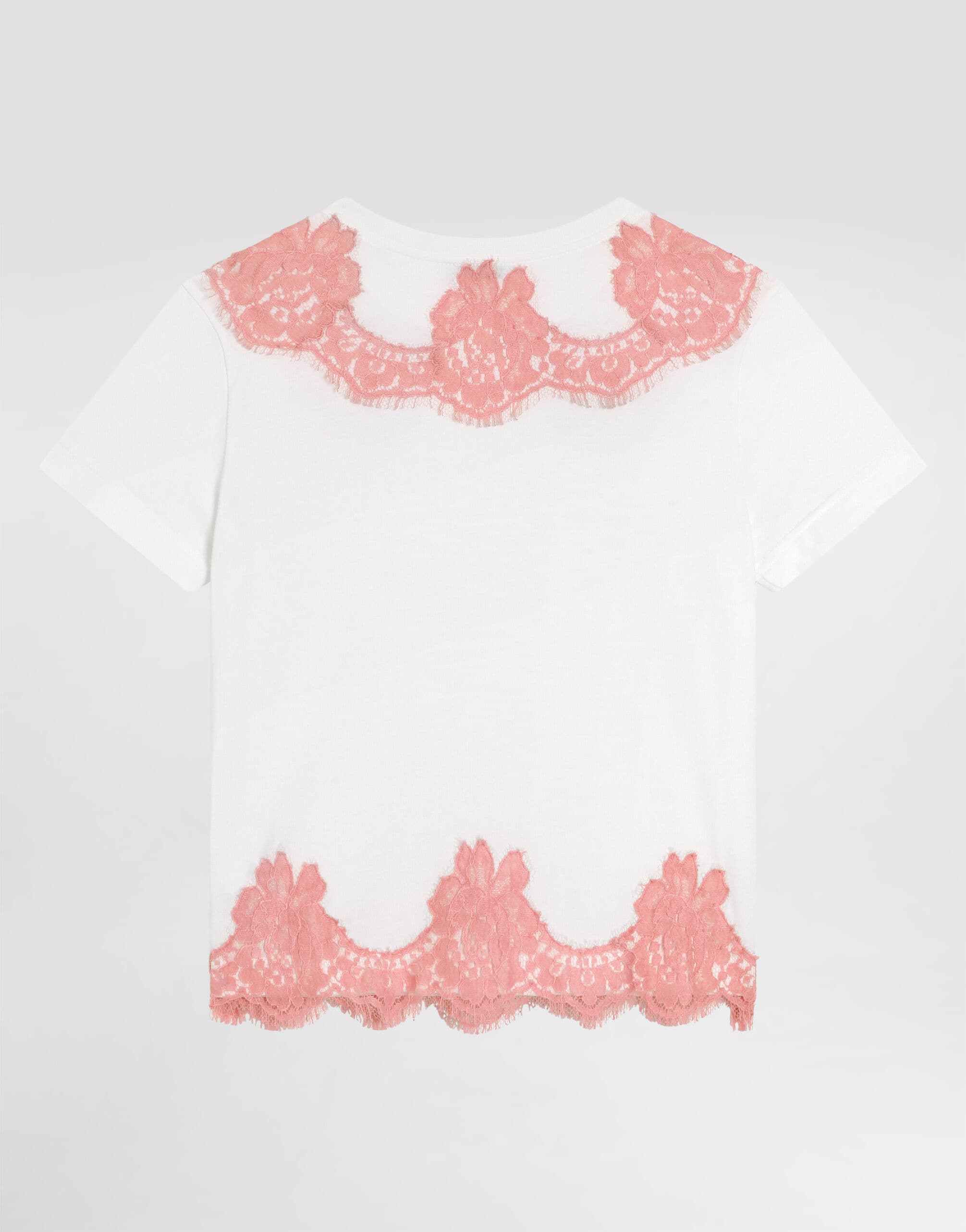 Dolce & Gabbana Kids Jersey T-Shirt with Lace and DG Embroidery - 2