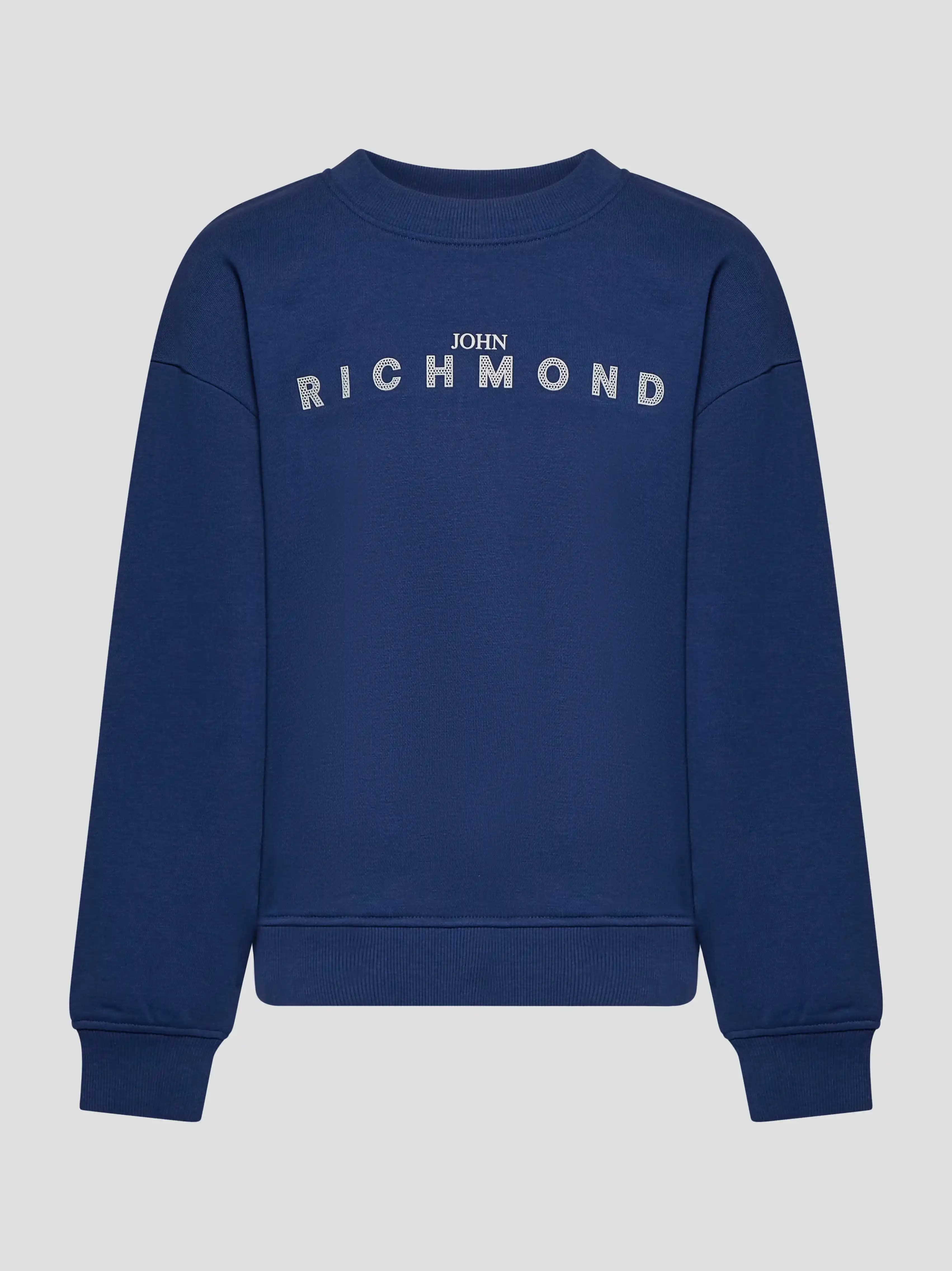 John Richmond Junior Crew-Neck Sweatshirt Oriza with Glitter JOHN RICHMOND Logo - 1