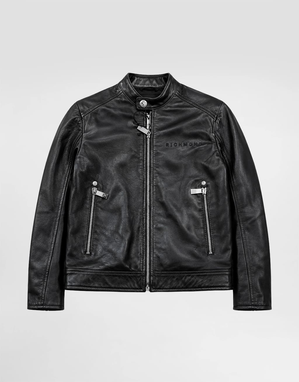 John Richmond Junior Black Leather Biker Jacket Pillok - 1