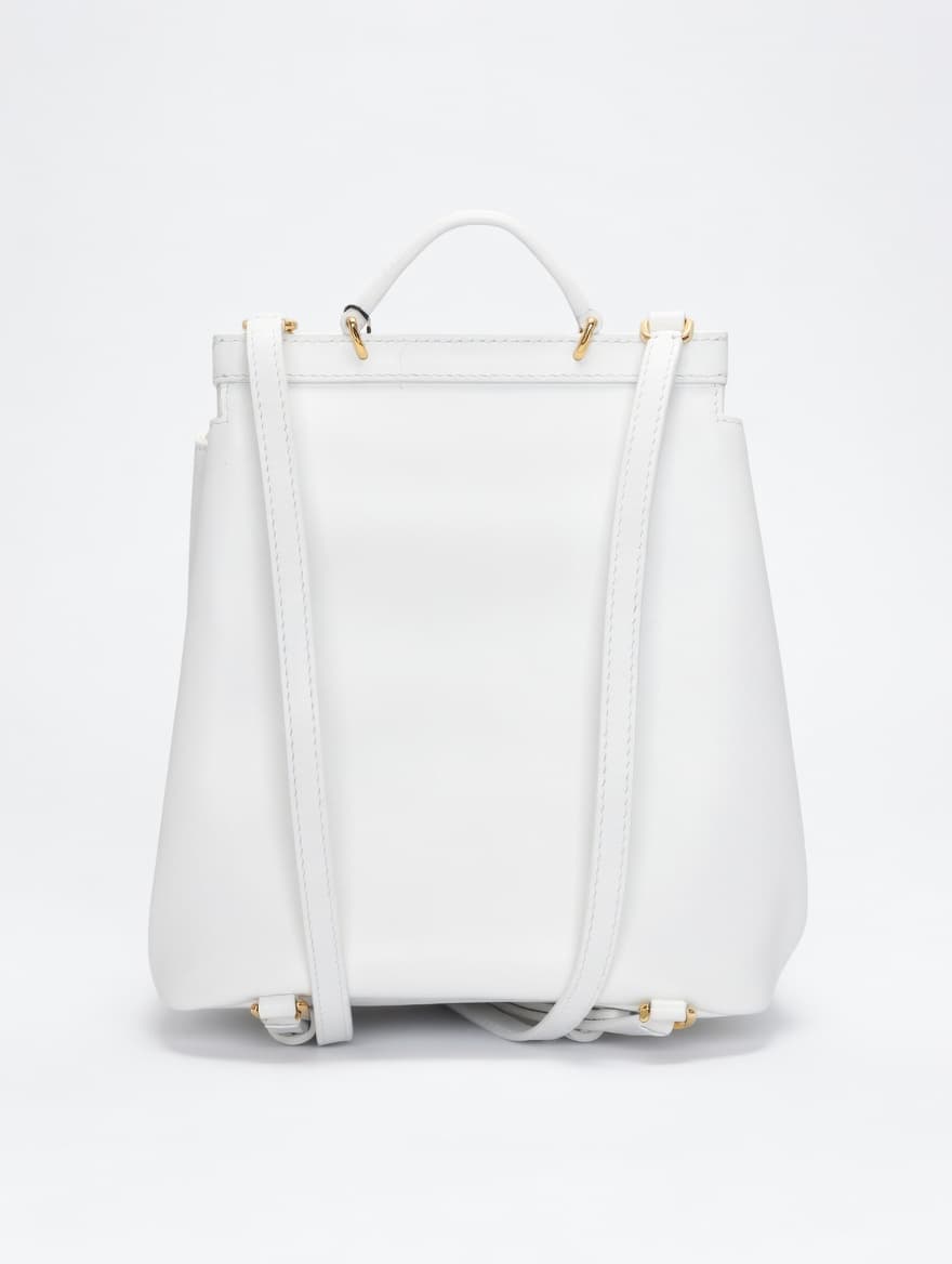 Dolce & Gabbana Kids Sicily Calfskin Leather Backpack White - 2