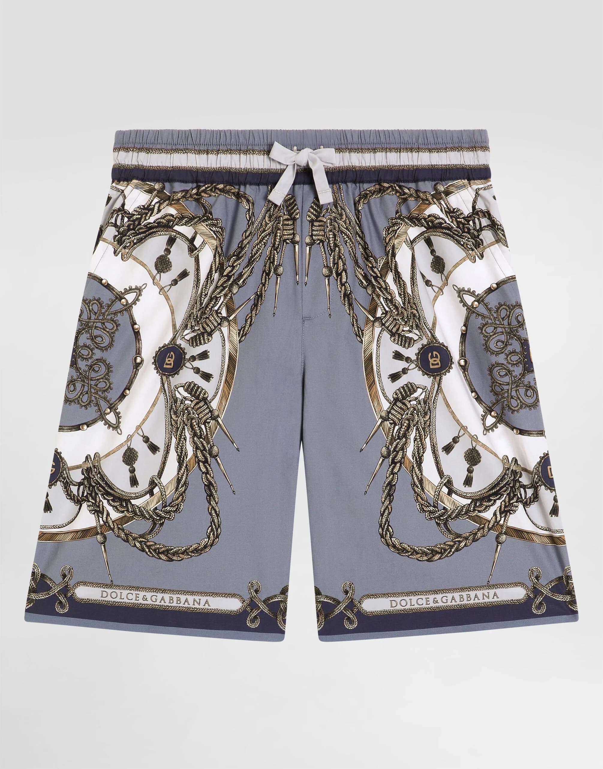 Dolce & Gabbana Kids Cargo-Print Poplin Bermuda Shorts, Oversized - 1
