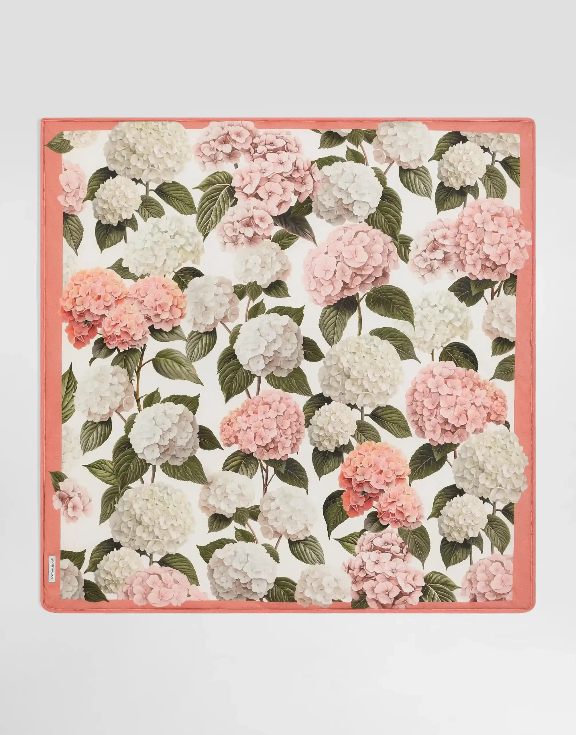Dolce & Gabbana Kids Newborn Smooth Jersey Blanket with Hydrangea Print - 3