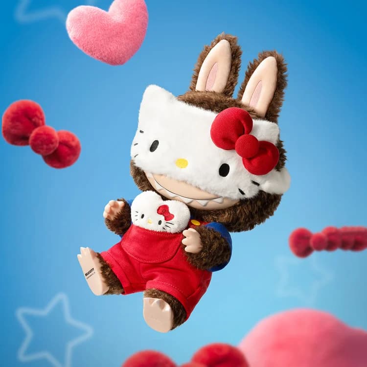 POP MART The Monsters Hello Kitty Vinyl Plush Doll – Large Collectible Labubu x Sanrio Plush (38cm) - 5