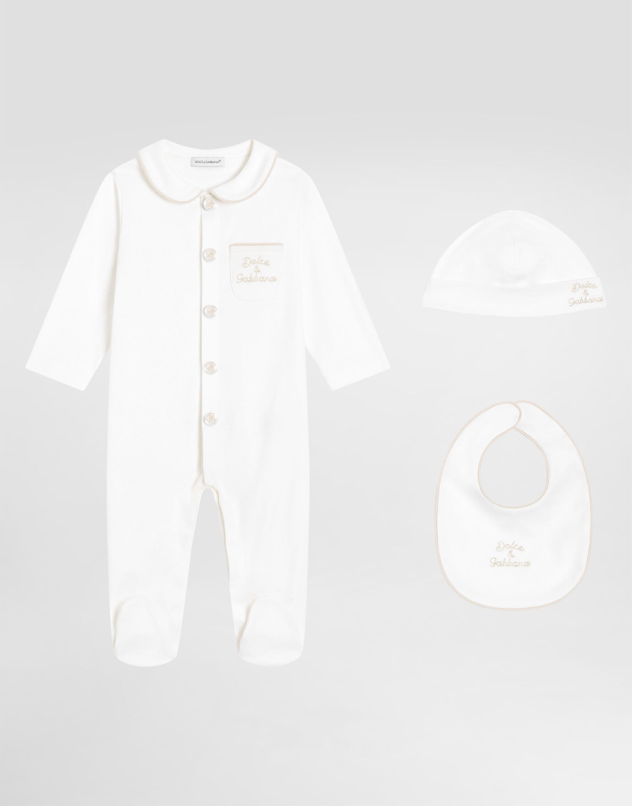 Dolce & Gabbana Kids 3-Piece Interlock Gift Set with Chain-Stitch Embroidery - 1