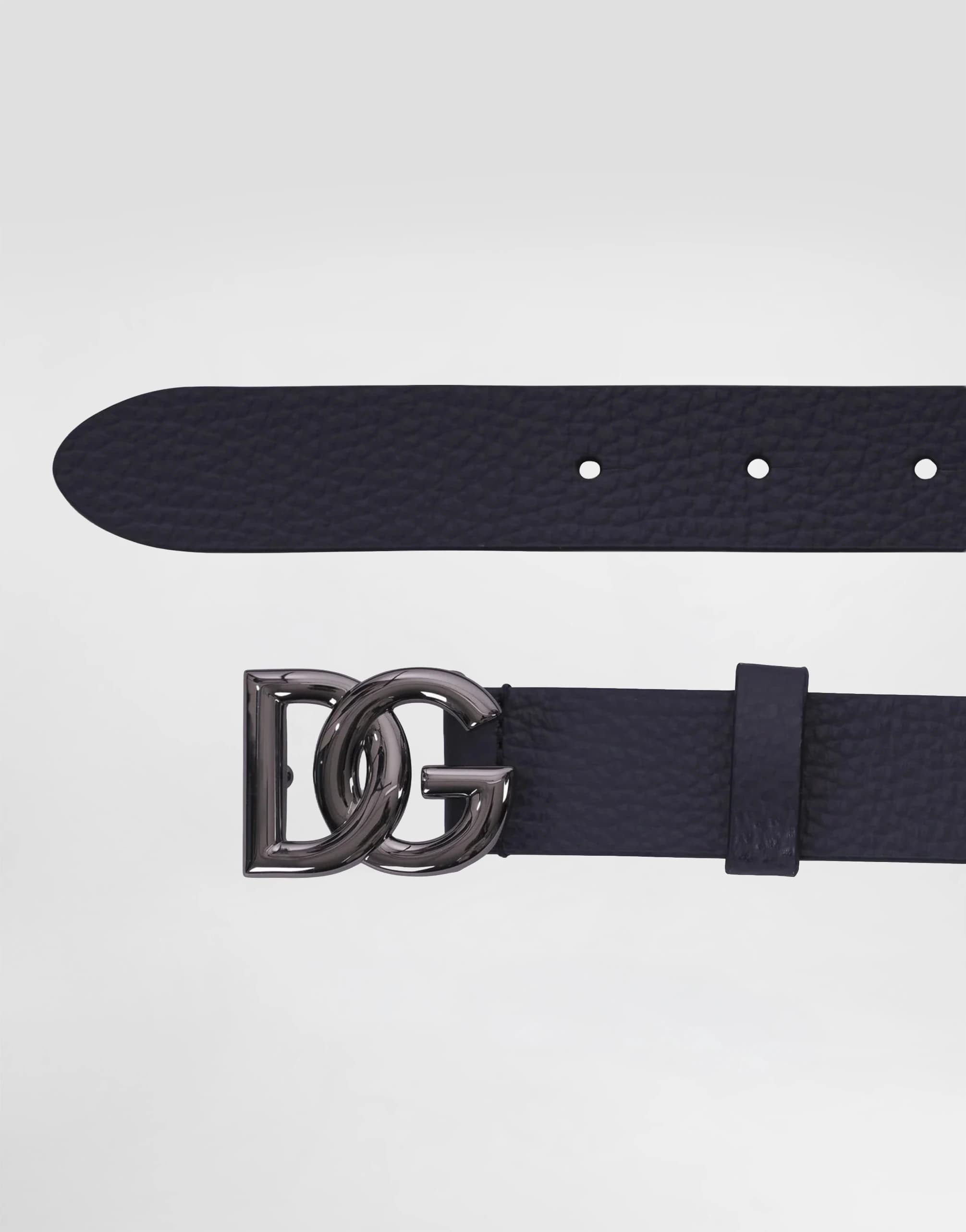 Dolce & Gabbana Kids Calfskin Leather Belt with DG Buckle - 3
