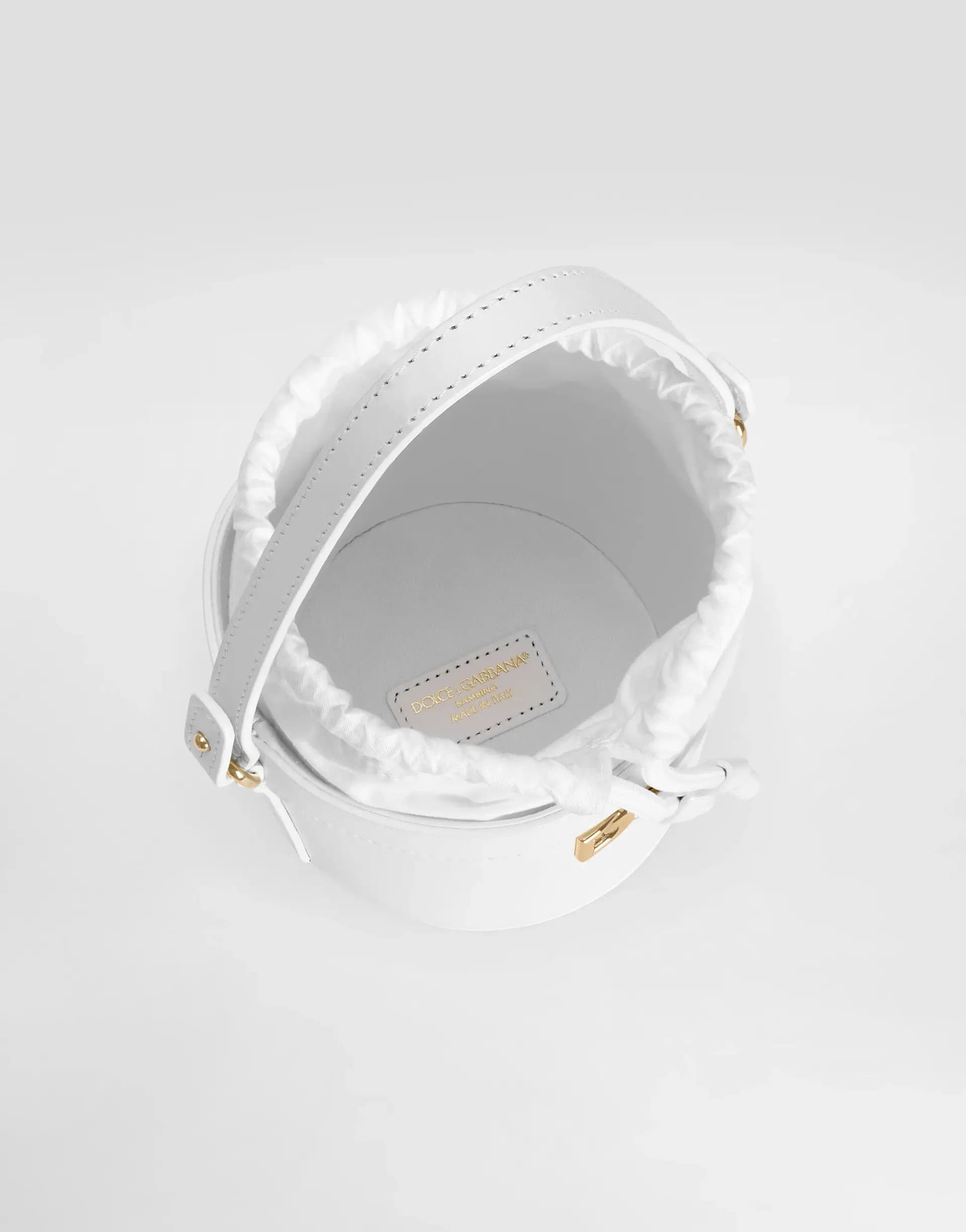 Dolce & Gabbana Kids Nappa Calfskin Bucket Bag White - 4