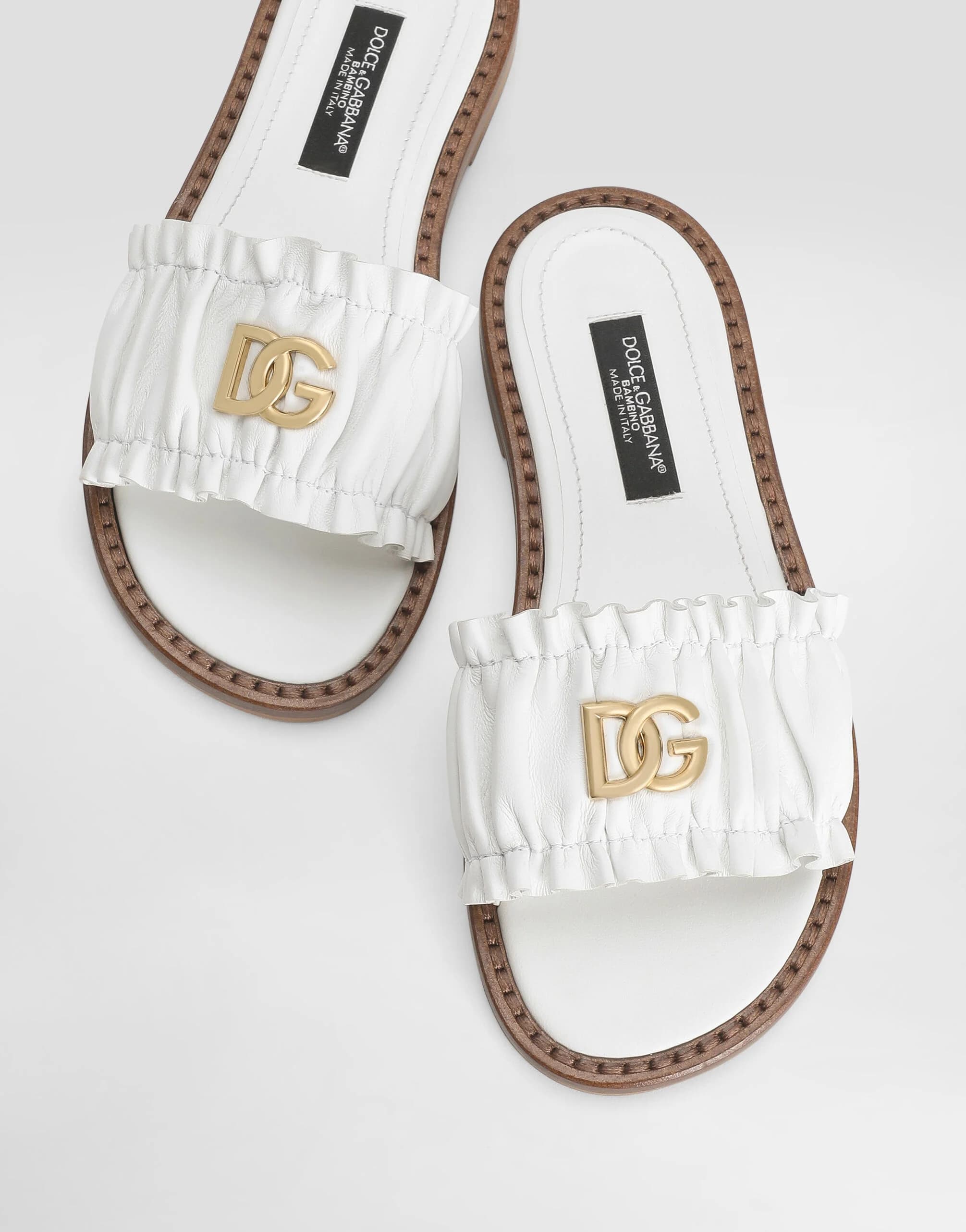 Dolce & Gabbana Kids Nappa Leather Flat Slippers - 3