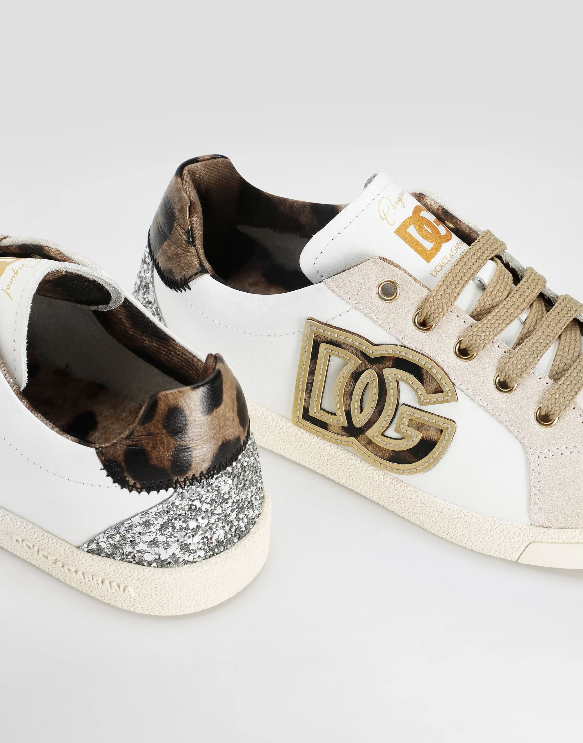 Dolce & Gabbana Kids DG Original Sneakers in Calfskin and Split Leather - 4