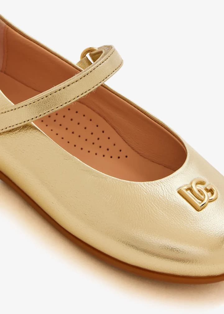 The Dolce & Gabbana Kids Laminated Nappa Leather Ballet Flats - 2