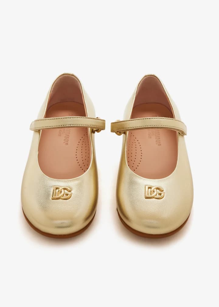 The Dolce & Gabbana Kids Laminated Nappa Leather Ballet Flats - 3