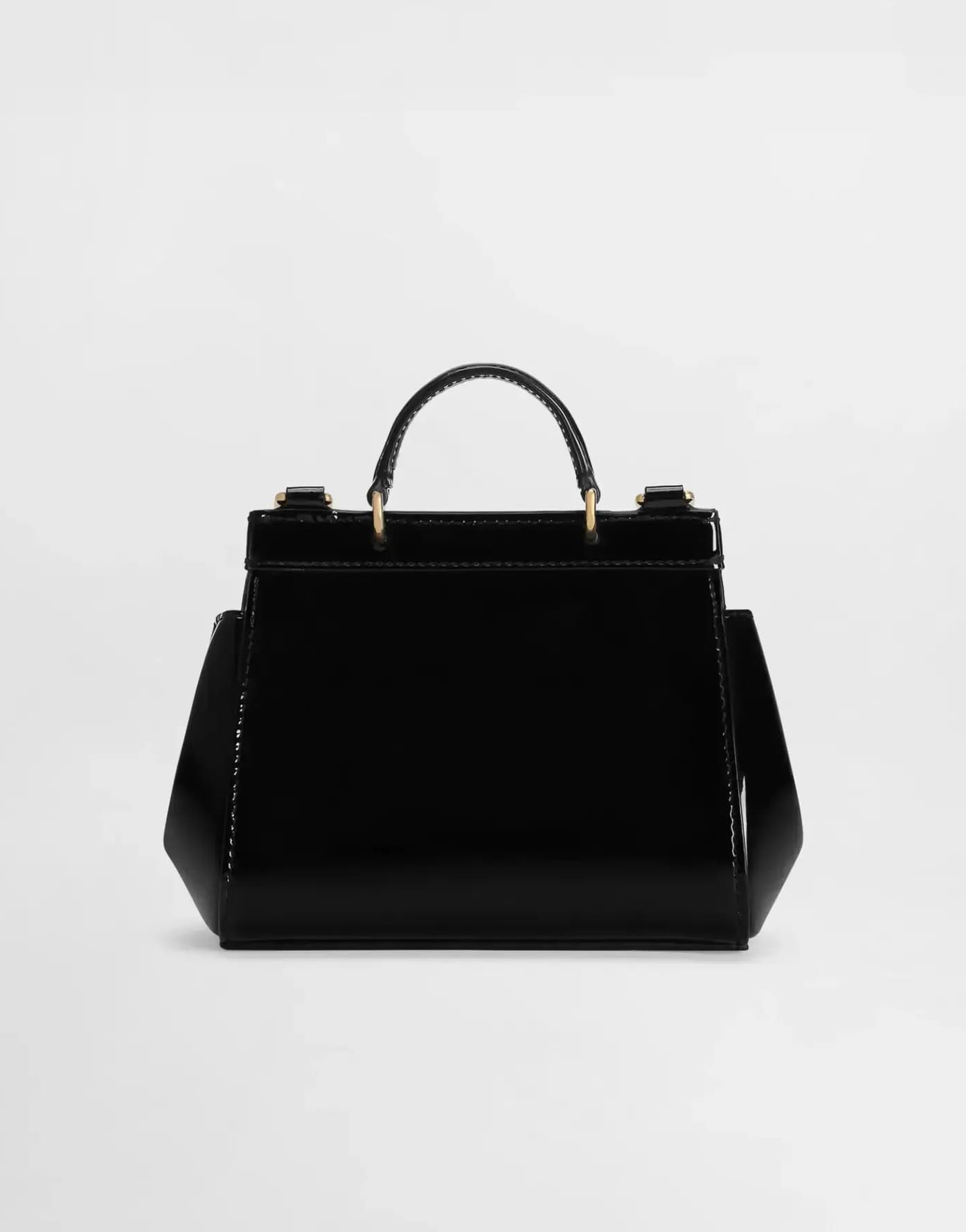 Dolce & Gabbana Kids Patent Leather Mini Sicily Bag in Black - 3