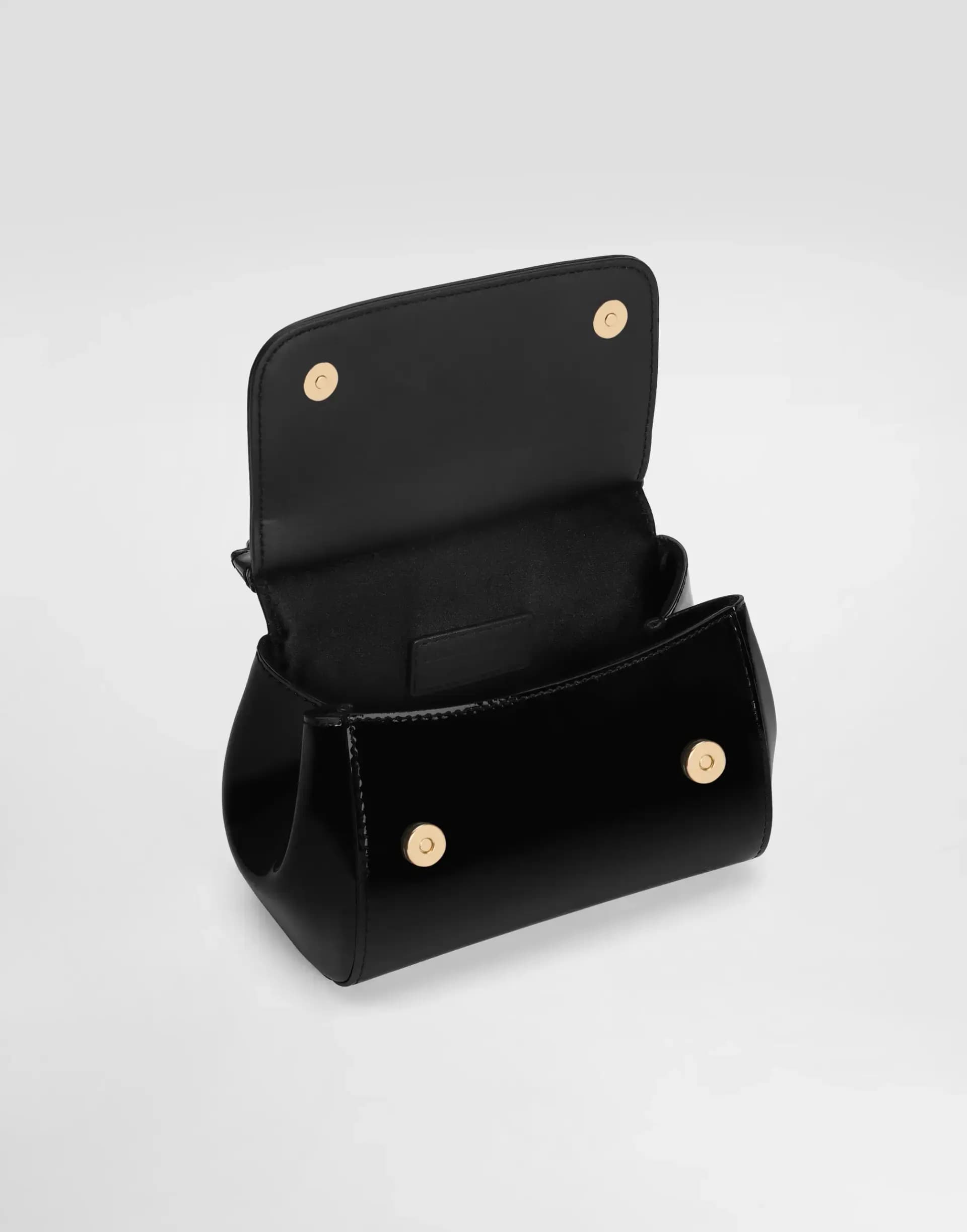 Dolce & Gabbana Kids Patent Leather Mini Sicily Bag in Black - 4