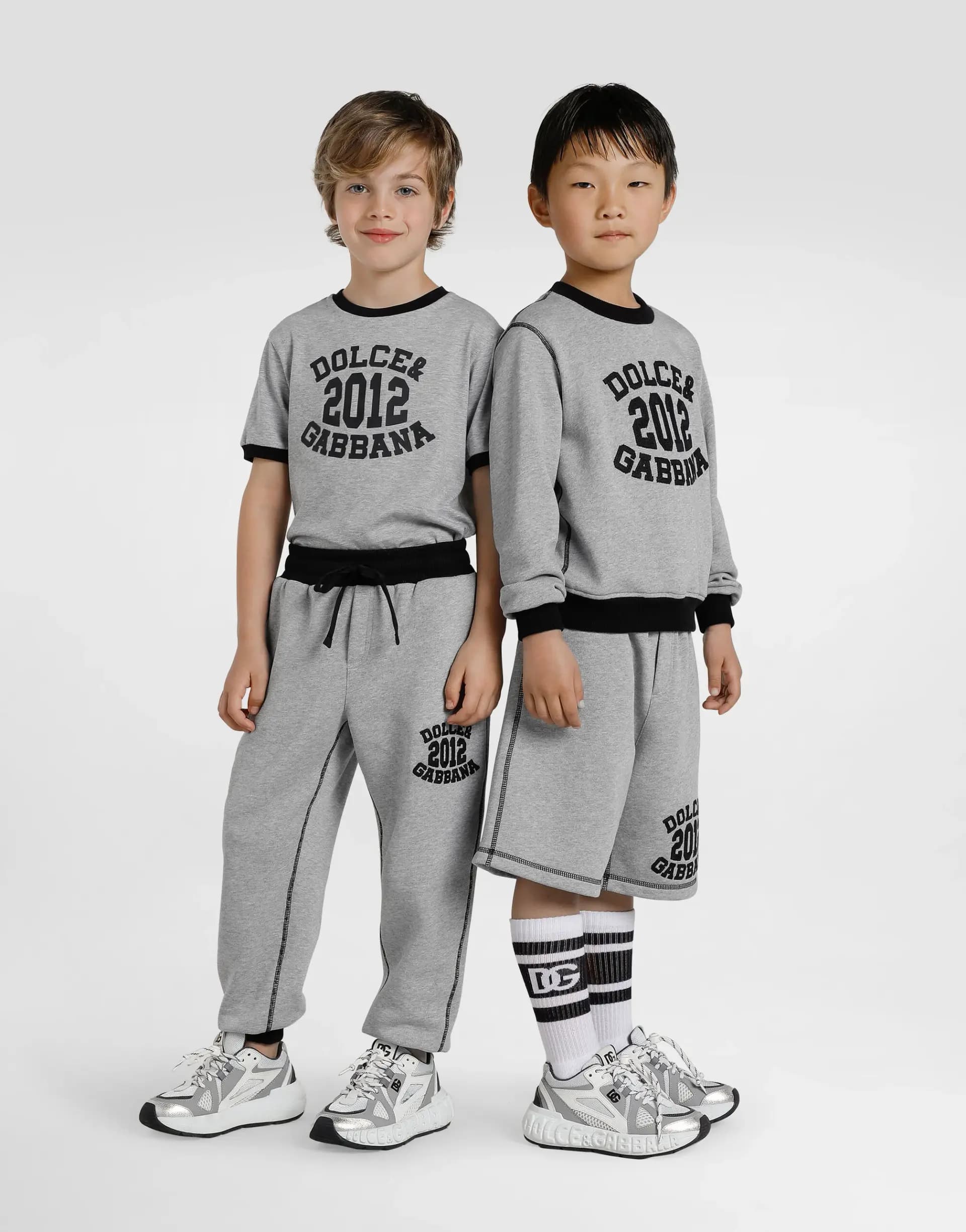 Dolce & Gabbana Kids Sneakers in mixed materials with DG logo - 6