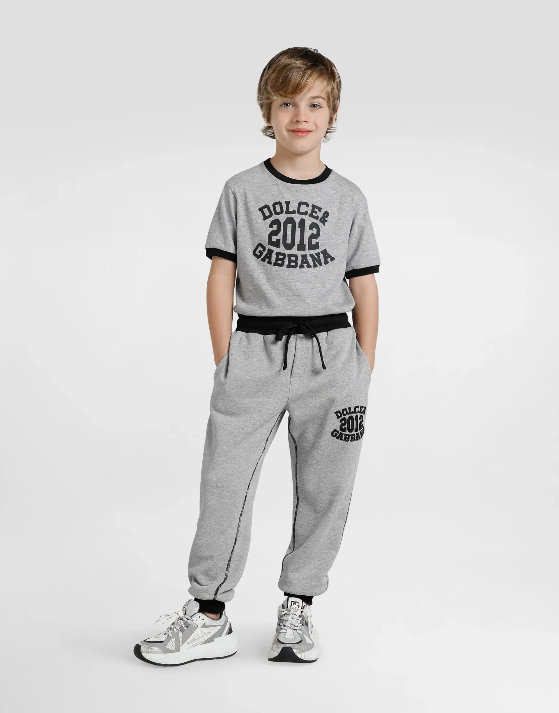 Dolce & Gabbana Kids Sneakers in mixed materials with DG logo - 5
