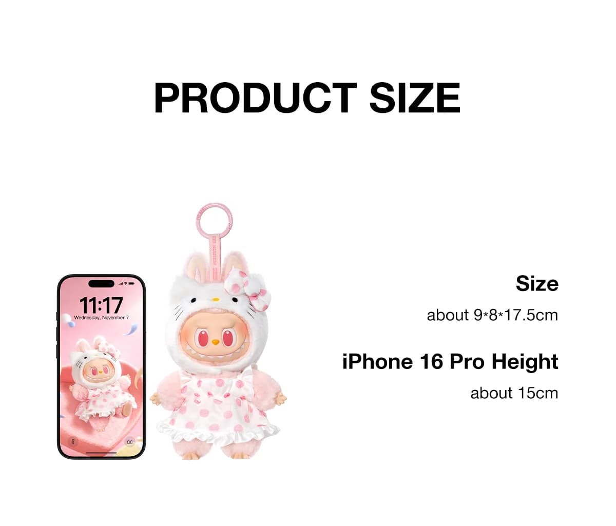 POP MART The Monsters Hello Kitty and Friends Series Vinyl Plush Pendant – Labubu x Sanrio Blind Box Keychain - 3