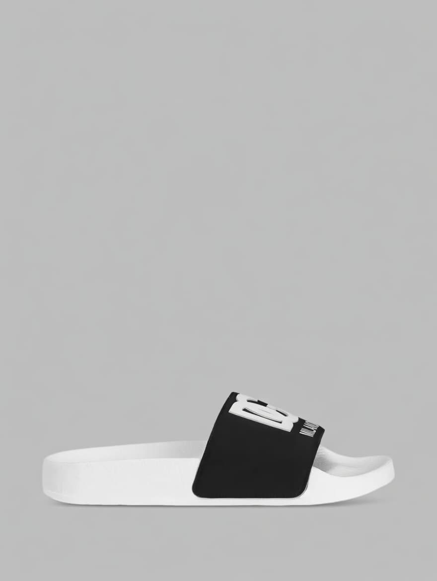 Dolce & Gabbana Kids White Slides with DG Milano Logo - 1
