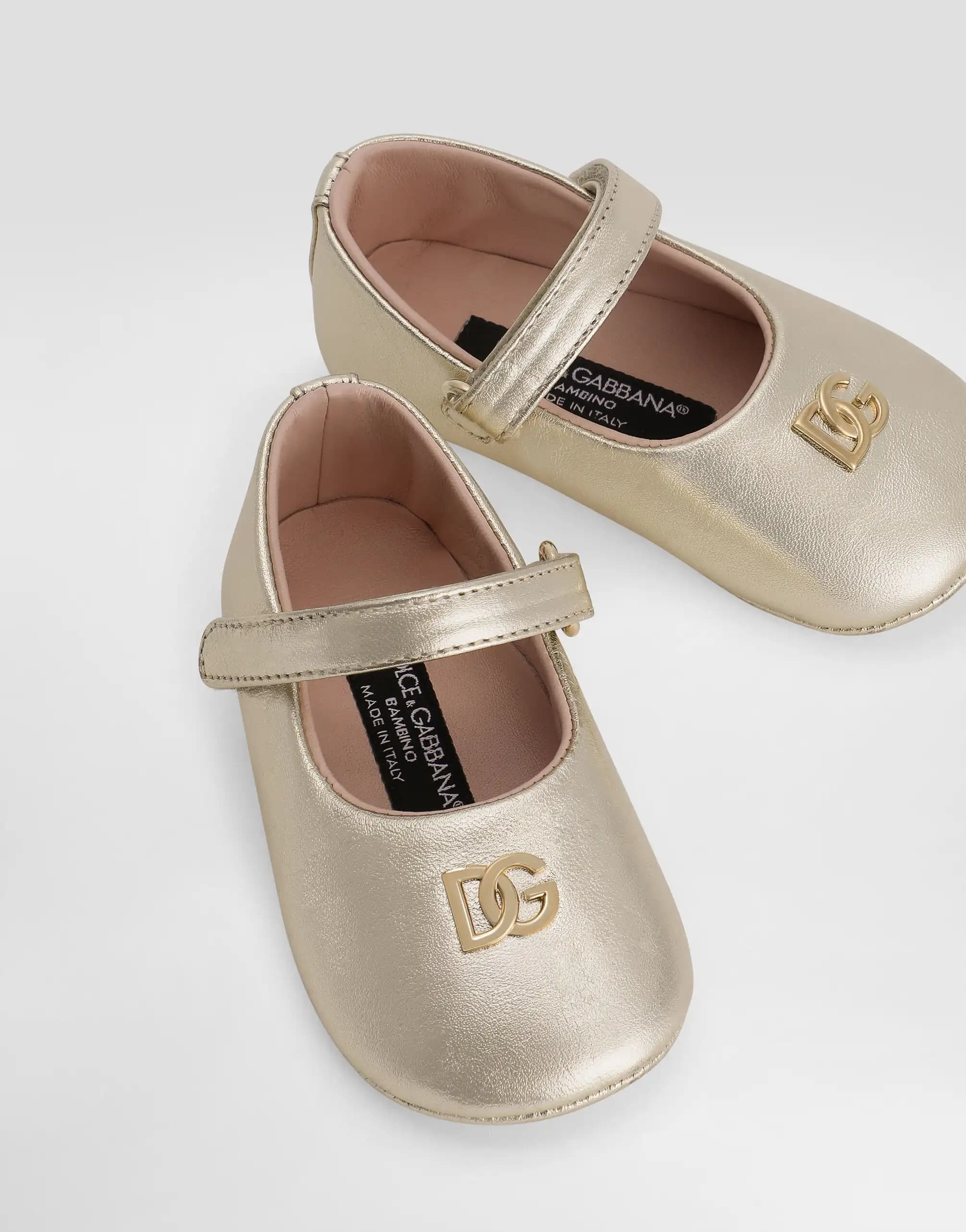 Dolce & Gabbana Kids Girls' Laminated Nappa Leather Ballet Flats Gold - 4