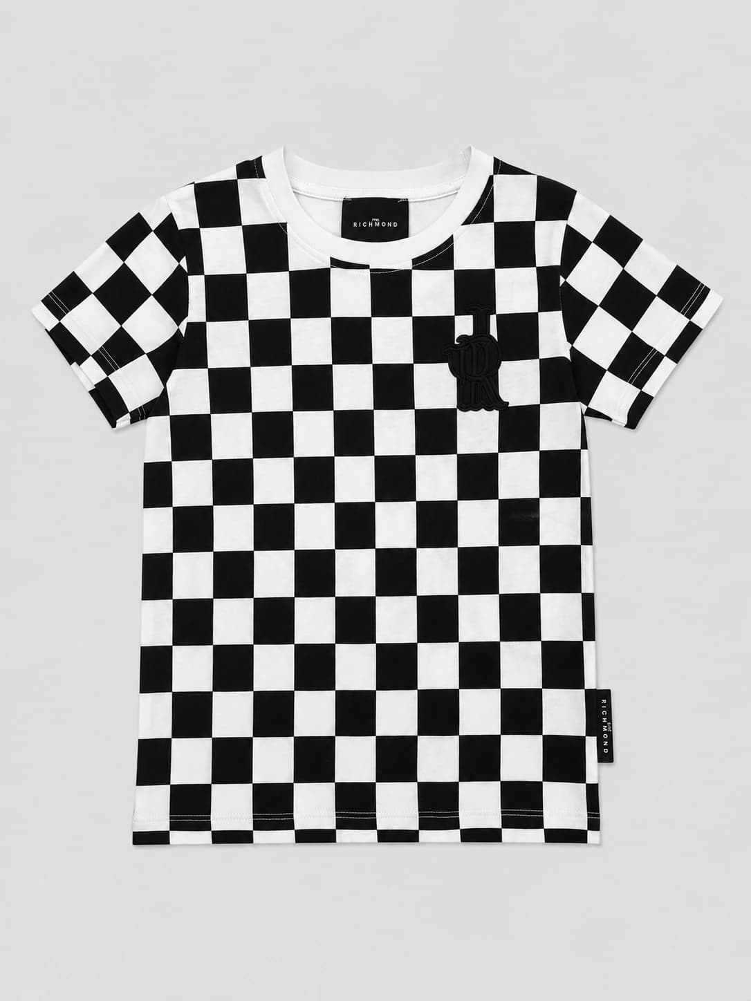 John Richmond Junior T-Shirt Dergav with Checkerboard Print