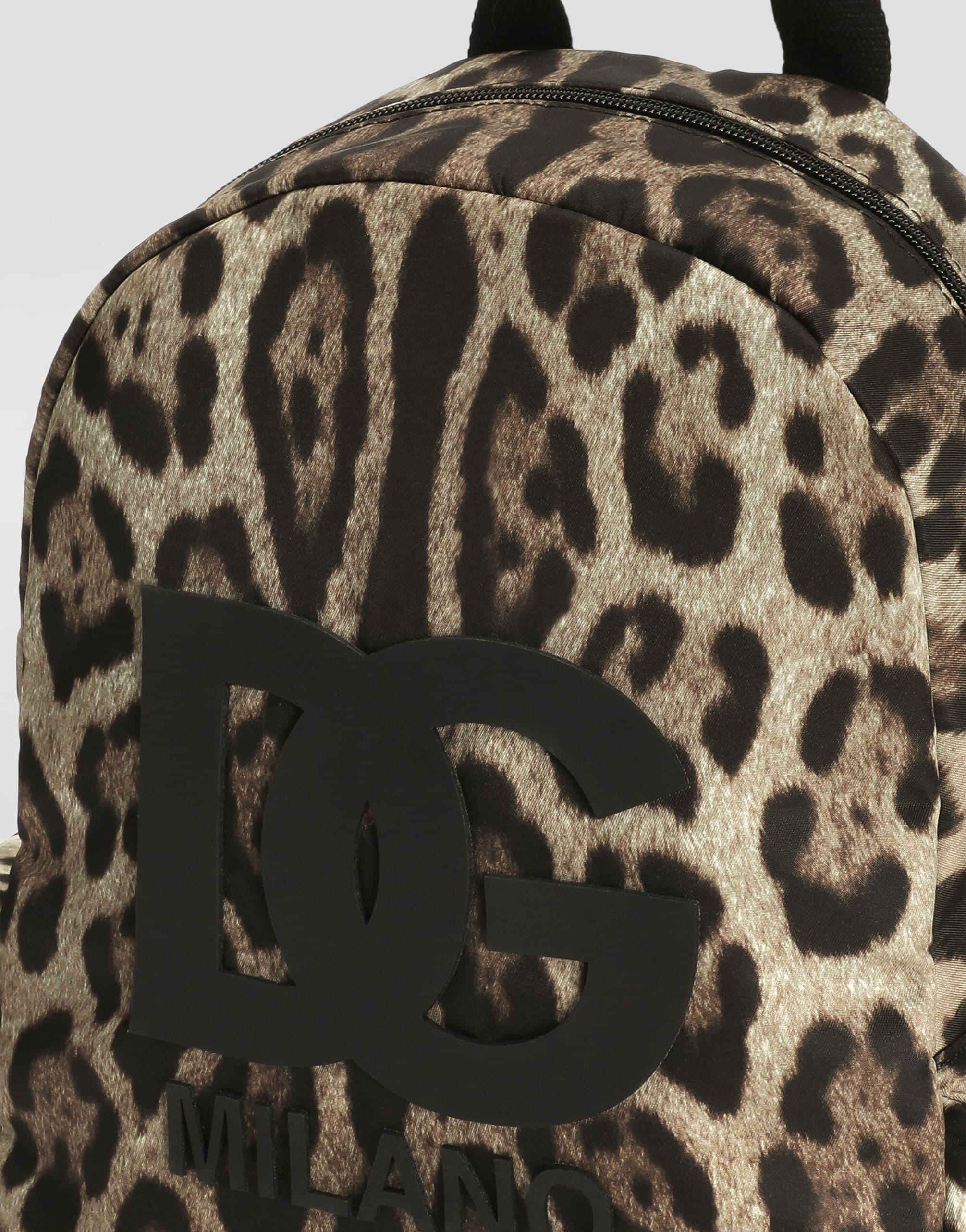Dolce & Gabbana Kids Leo-Print Nylon Backpack with DG Logo - 3