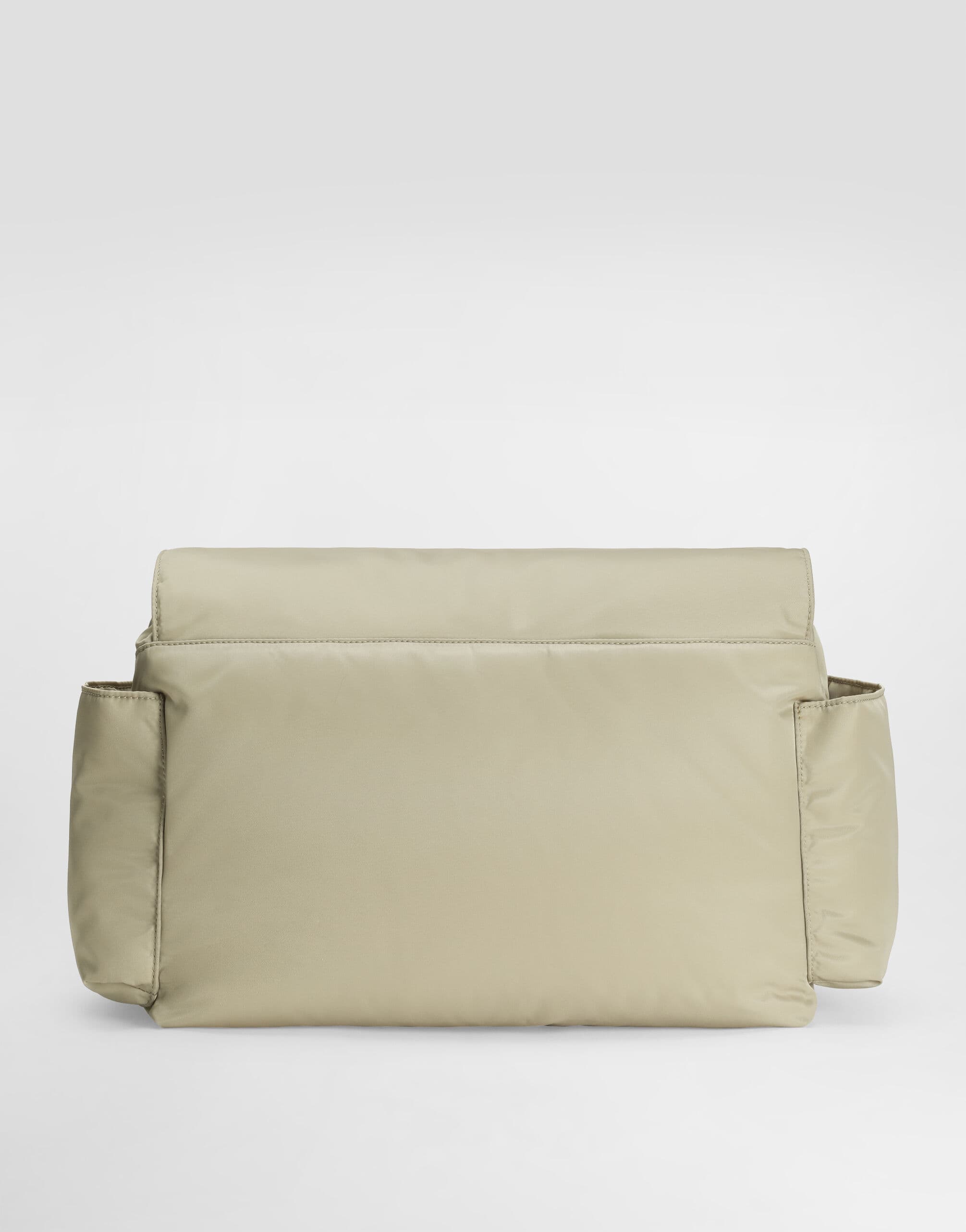Dolce & Gabbana Kids Nylon Changing Mat Bag with Rubberized Dolce&Gabbana Logo Beige - 5