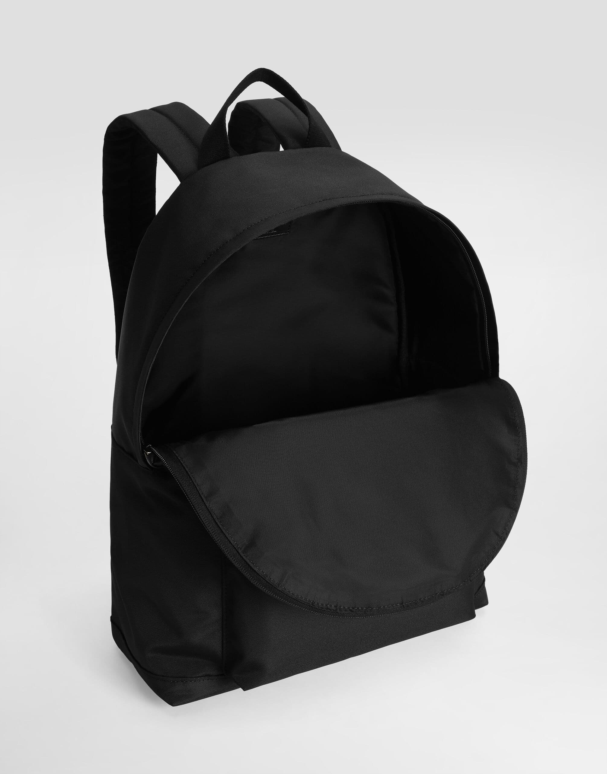 Dolce & Gabbana Kids Nylon Backpack with DG Rubber Patch Black - 3