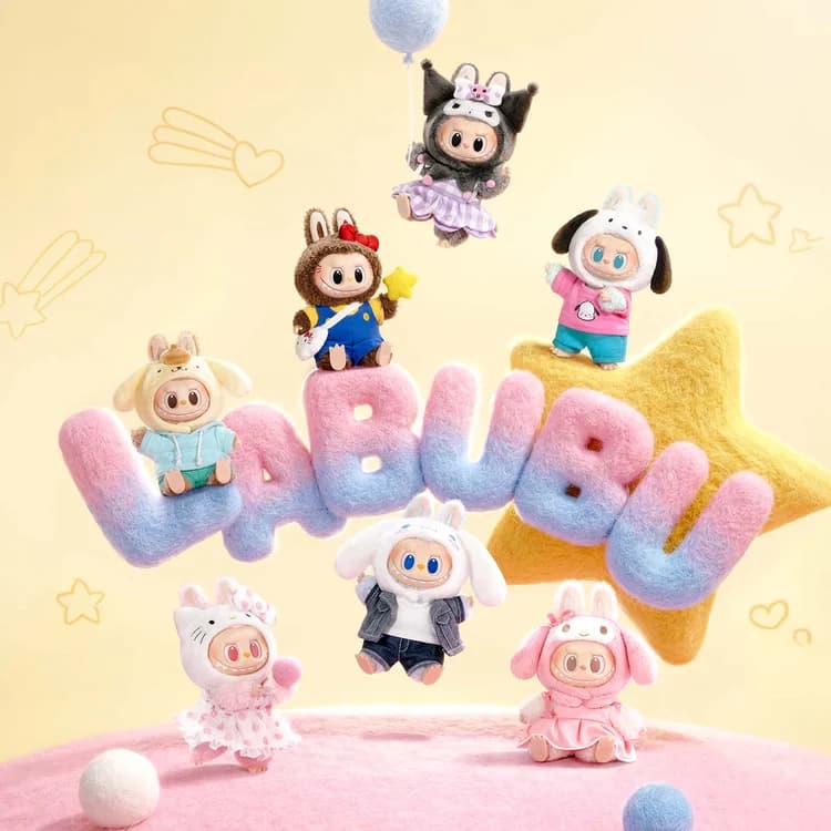 POP MART The Monsters Hello Kitty and Friends Series Vinyl Plush Pendant – Labubu x Sanrio Blind Box Keychain - 6