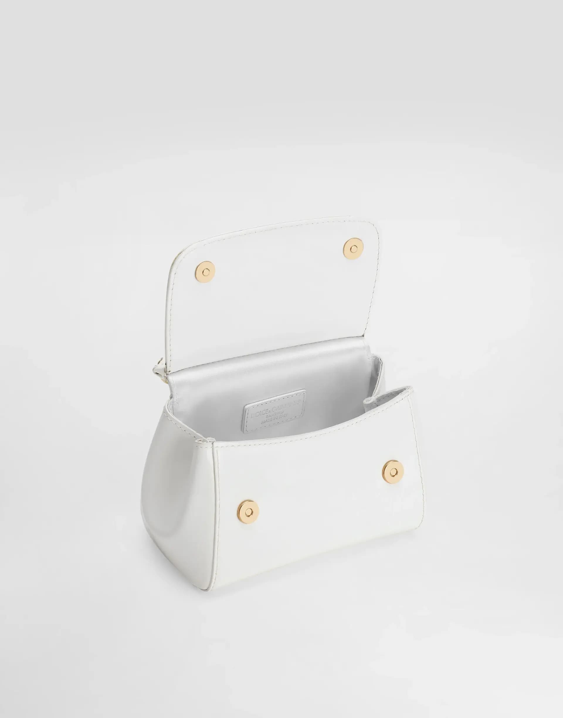 Dolce & Gabbana Kids' Patent Leather Mini Sicily Bag in White - 4