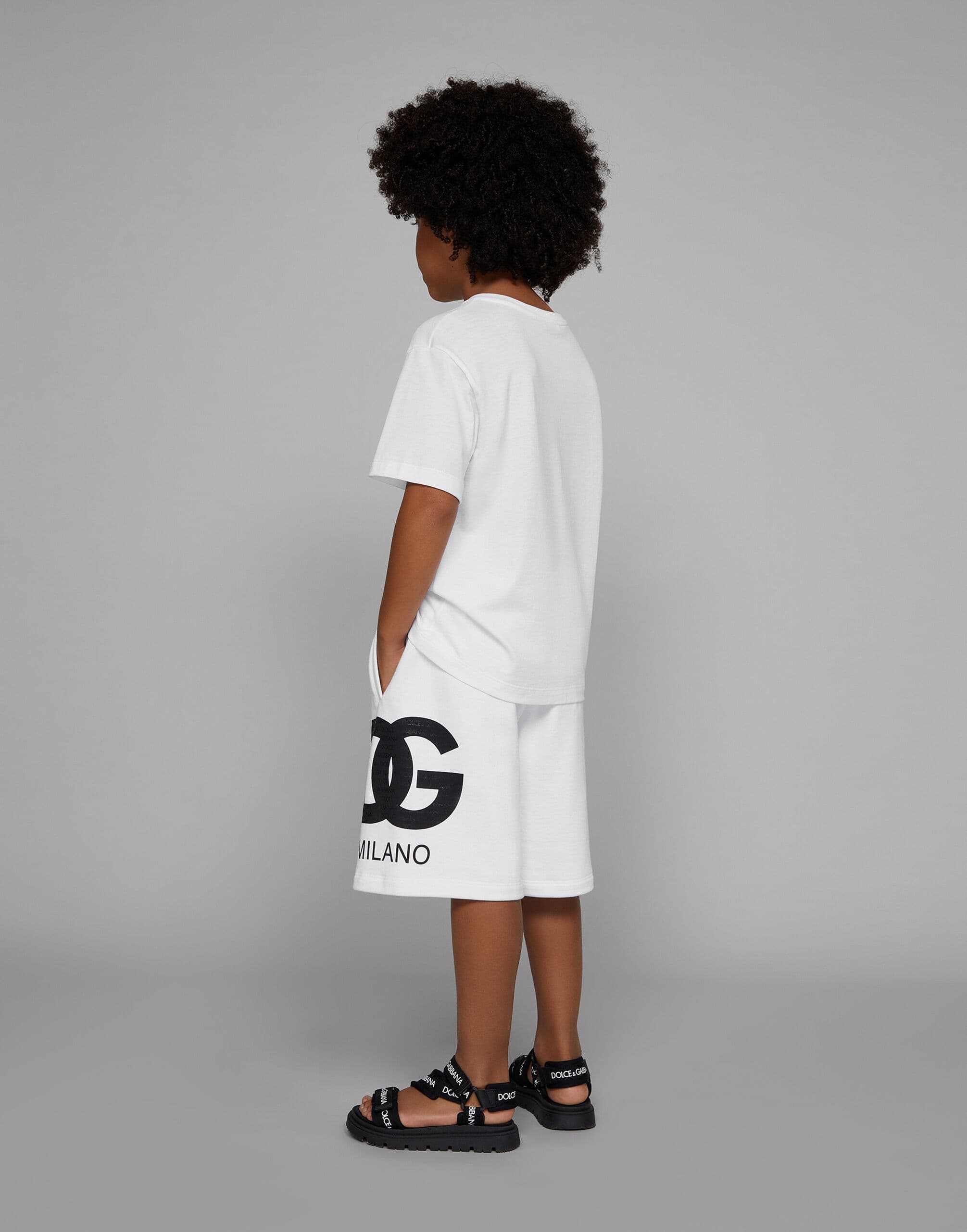 Dolce & Gabbana Kids Jersey Jogging Shorts with DG Logo Print - 4