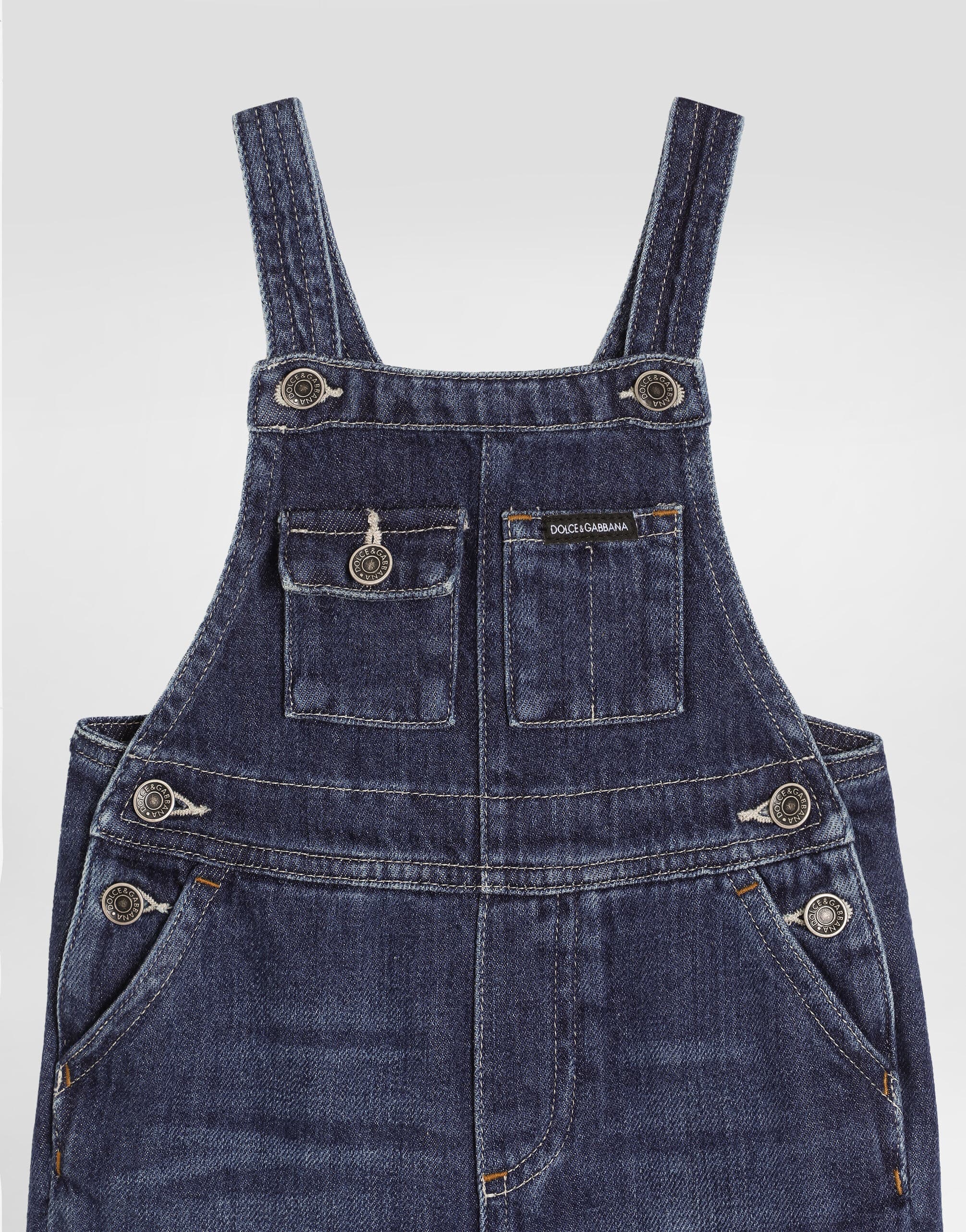 Dolce & Gabbana Kids Cotton Denim Dungarees - 4