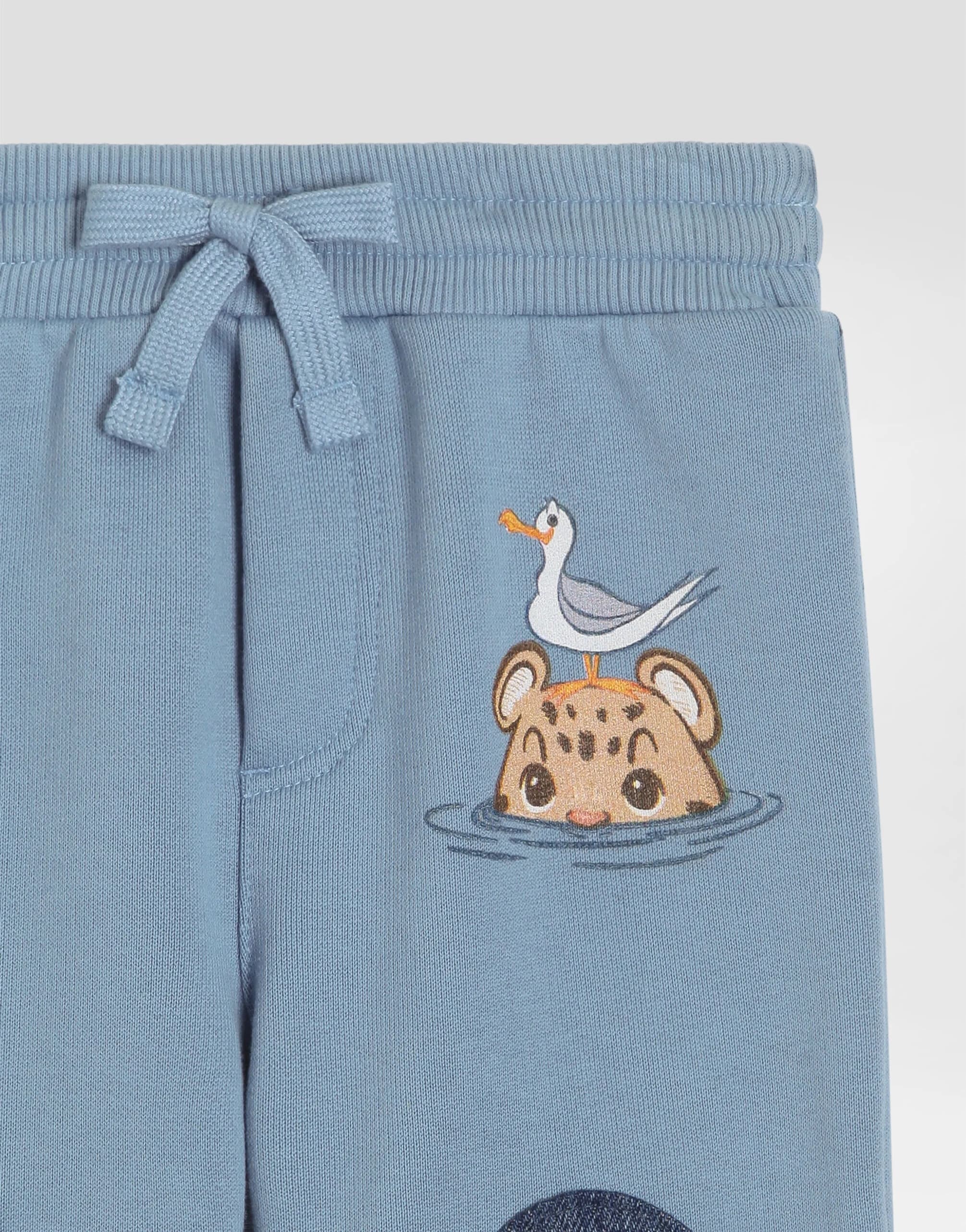 Dolce & Gabbana Kids Sweatpants with Leopard Print and Denim Patches - 3