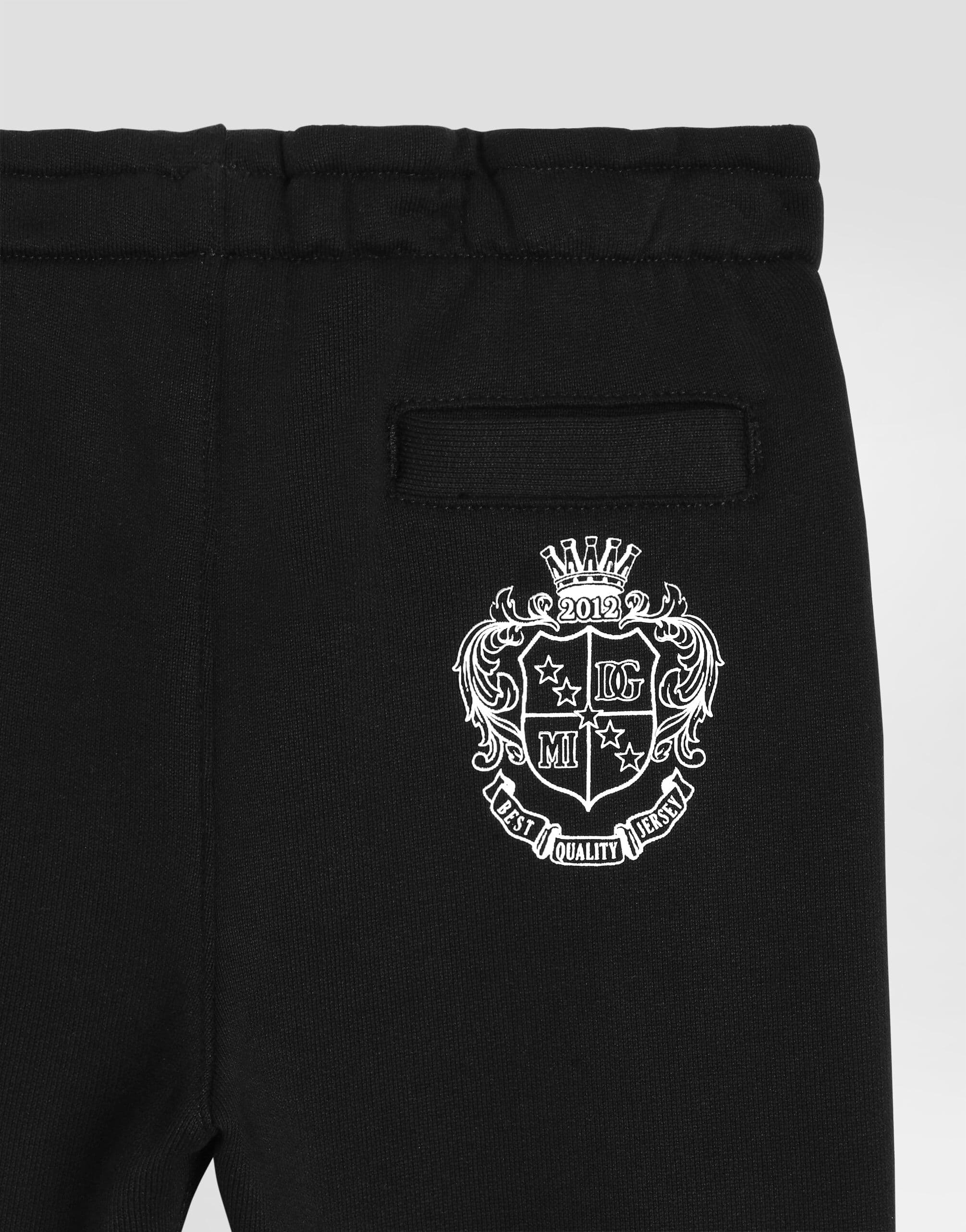 Dolce & Gabbana Kids Black Cotton Sweatpants with DG Logo - 4