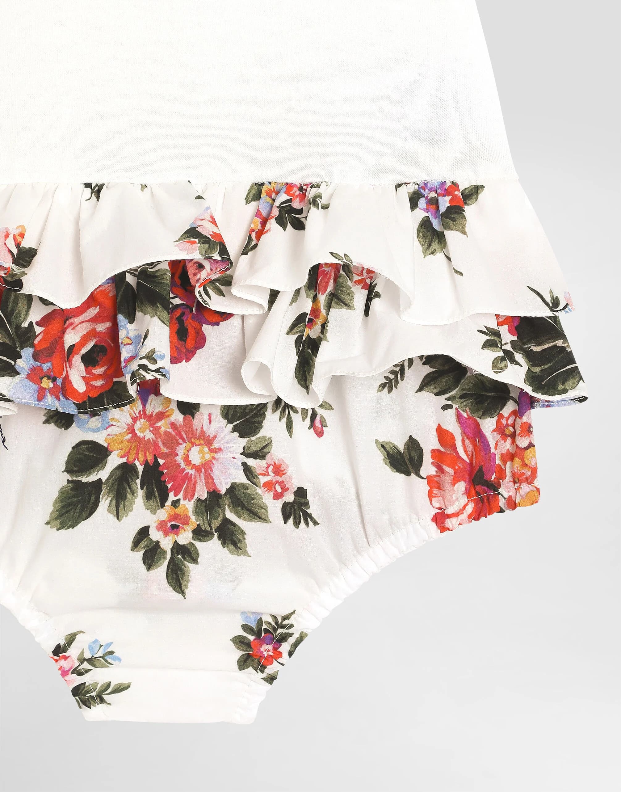 Dolce & Gabbana Kids Flower Bouquet Print Cotton Romper - 4