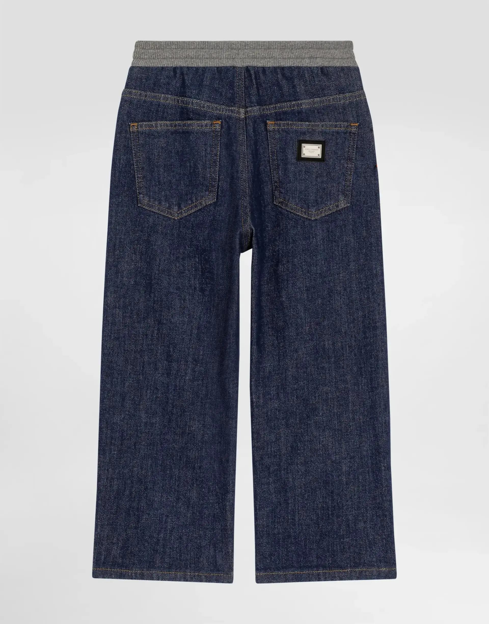 Dolce & Gabbana Kids' 5-Pocket Denim Trousers with Embossed Embroidery - 2