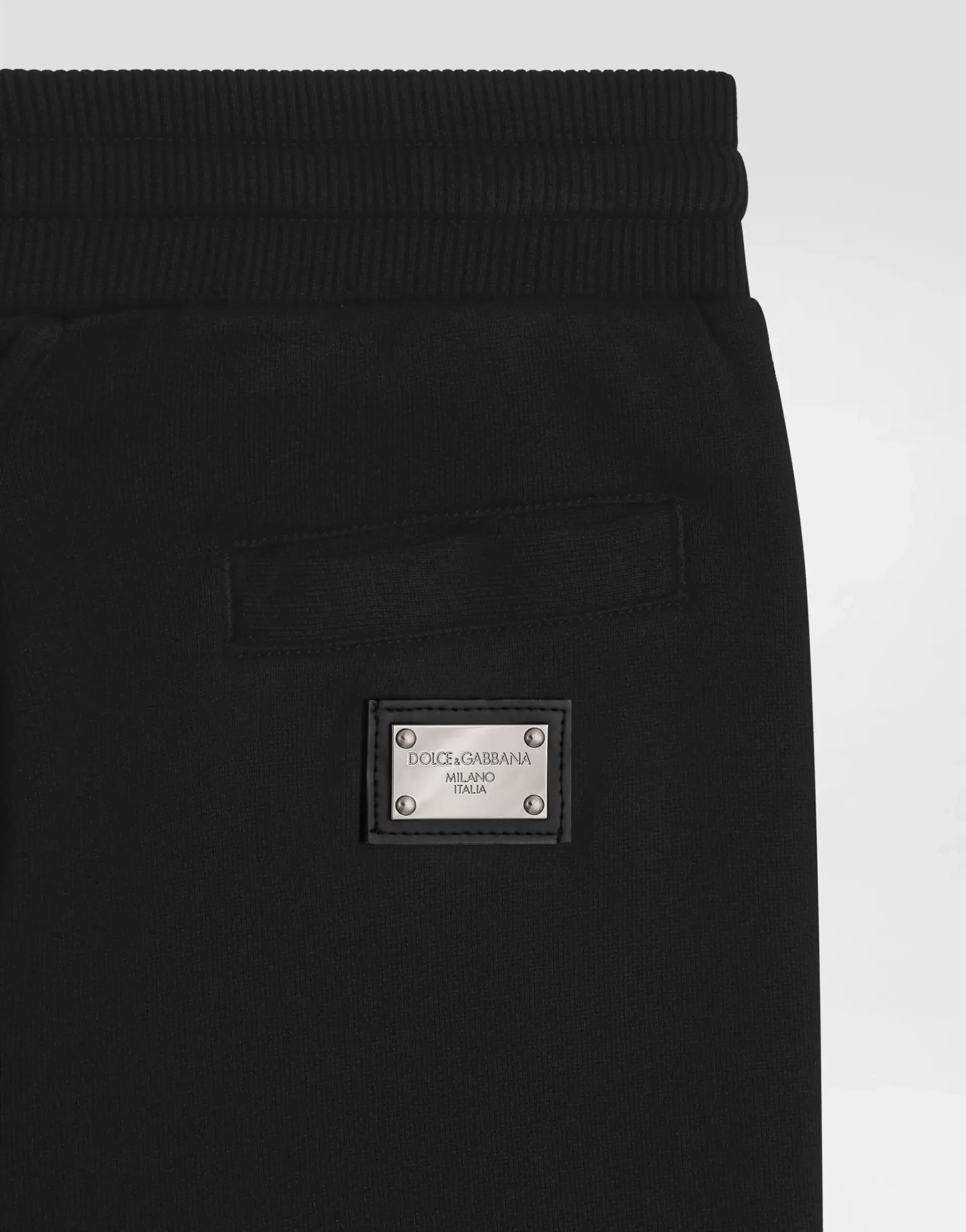 Dolce & Gabbana Kids Sport Fleece trousers with DG logo plaque - 4