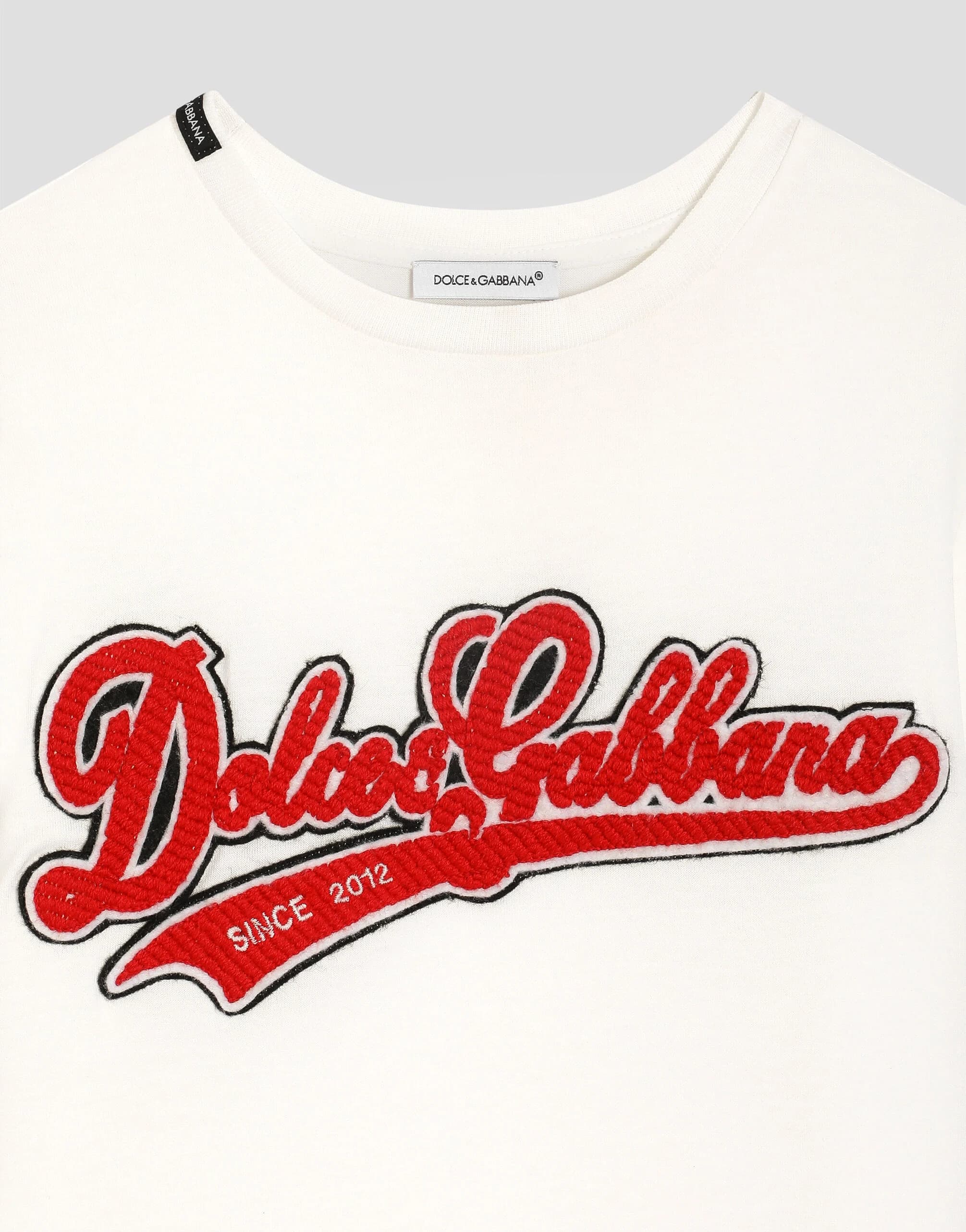 Dolce & Gabbana Kids Cotton T-Shirt with Dolce&Gabbana Patch - 3