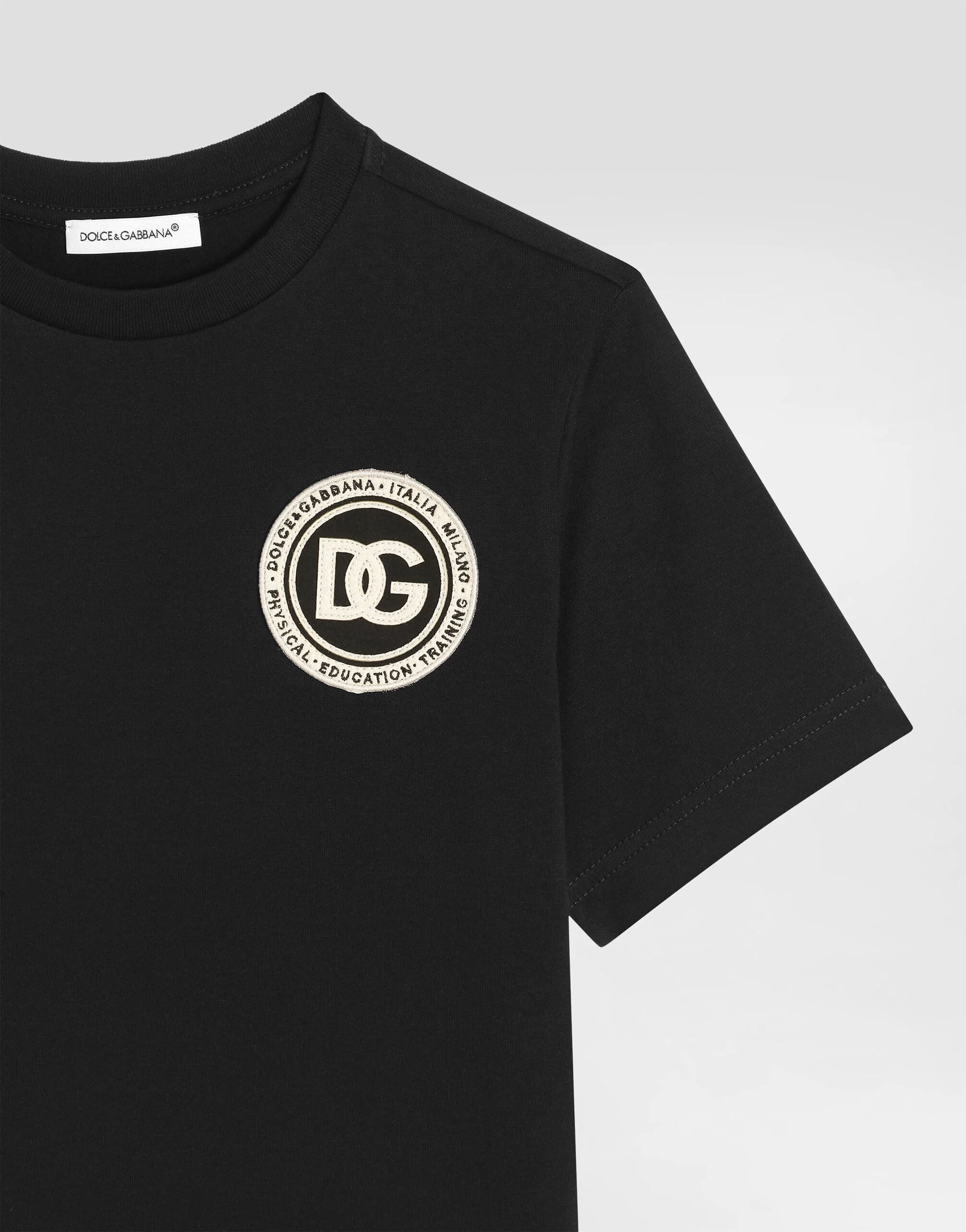 Dolce & Gabbana Kids Cotton T-Shirt with Logo Patch - 3