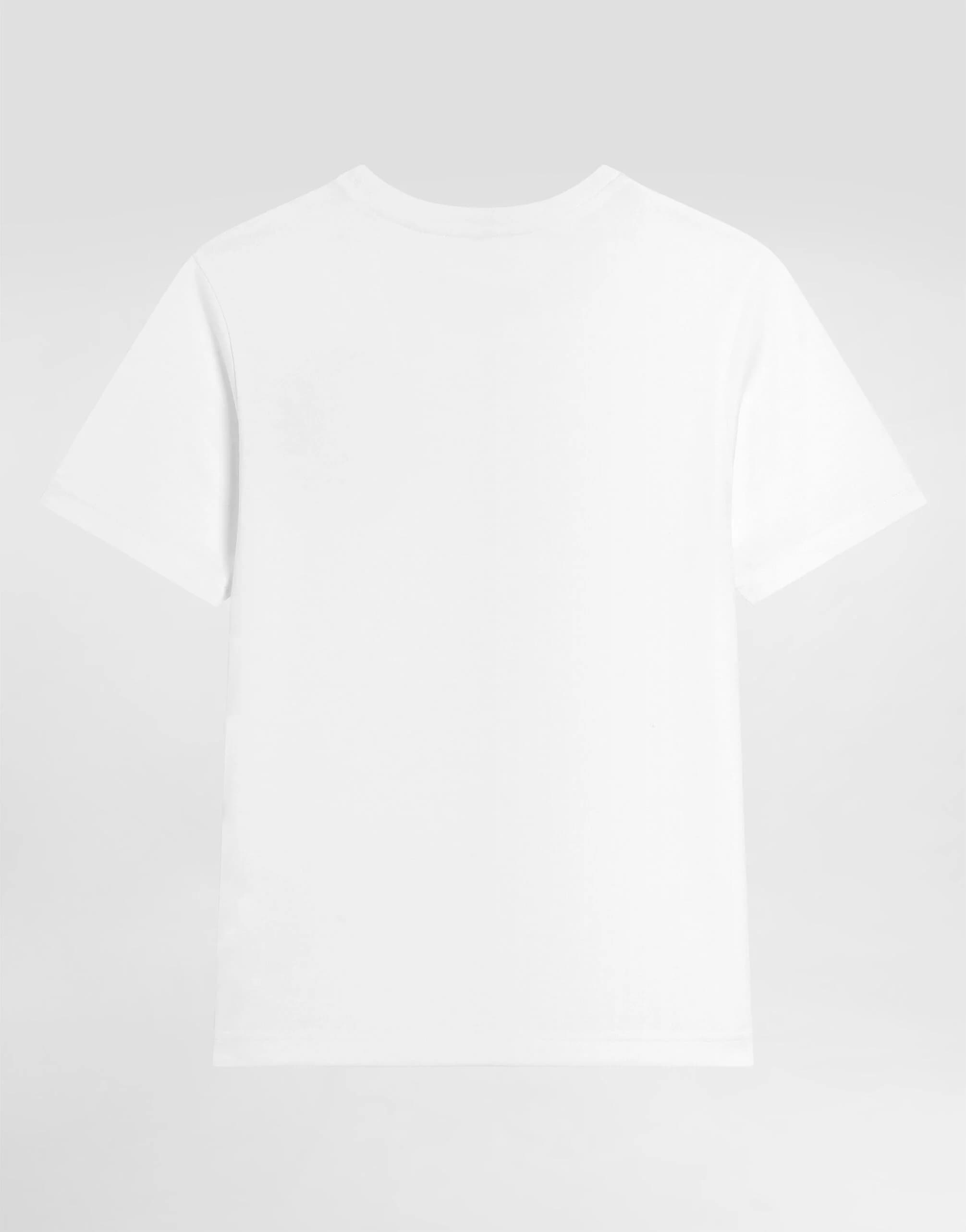Dolce & Gabbana Kids Cotton White T-Shirt with Logo Patch - 2