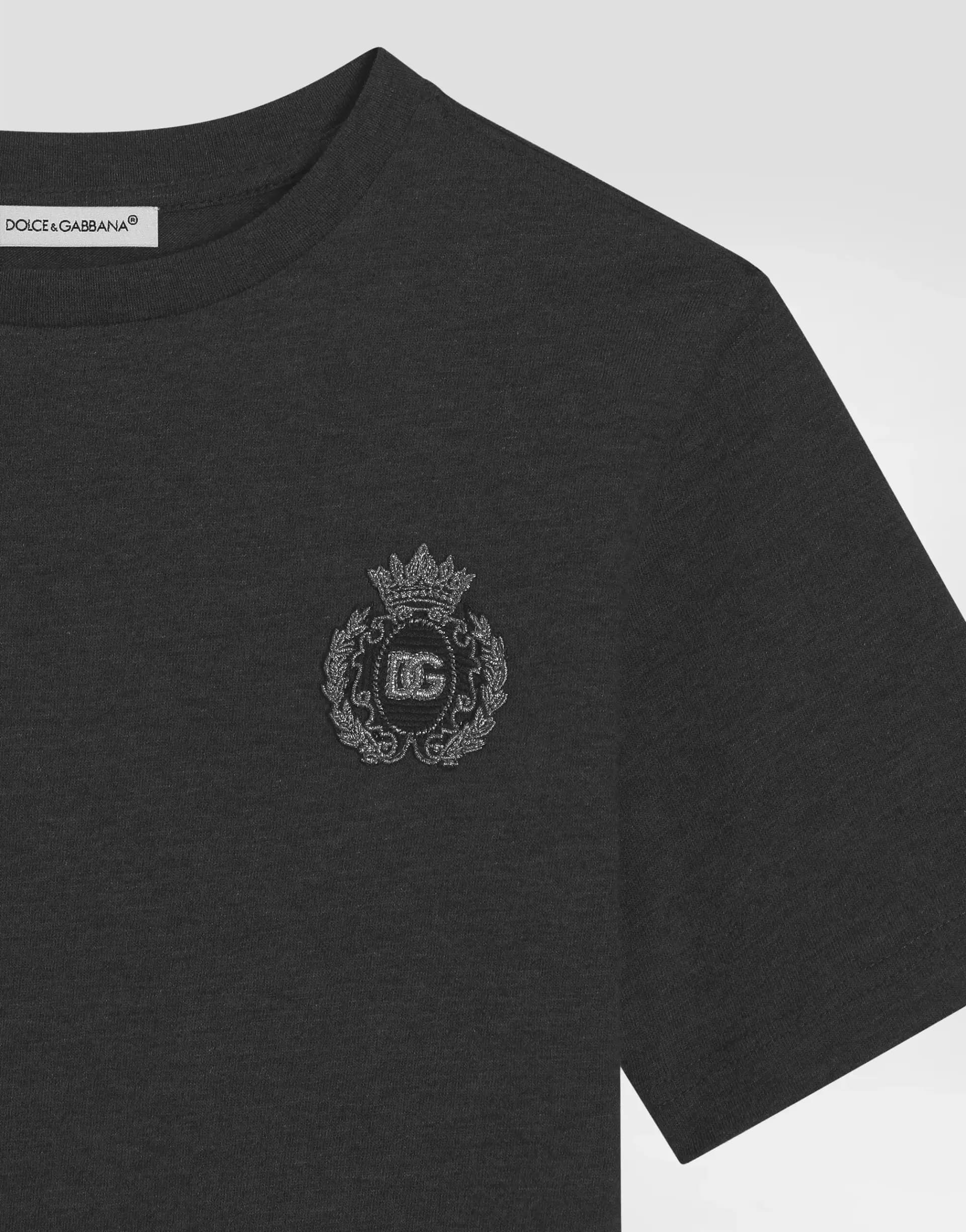 Dolce & Gabbana Kids Jersey T-Shirt with DG Patch - 5